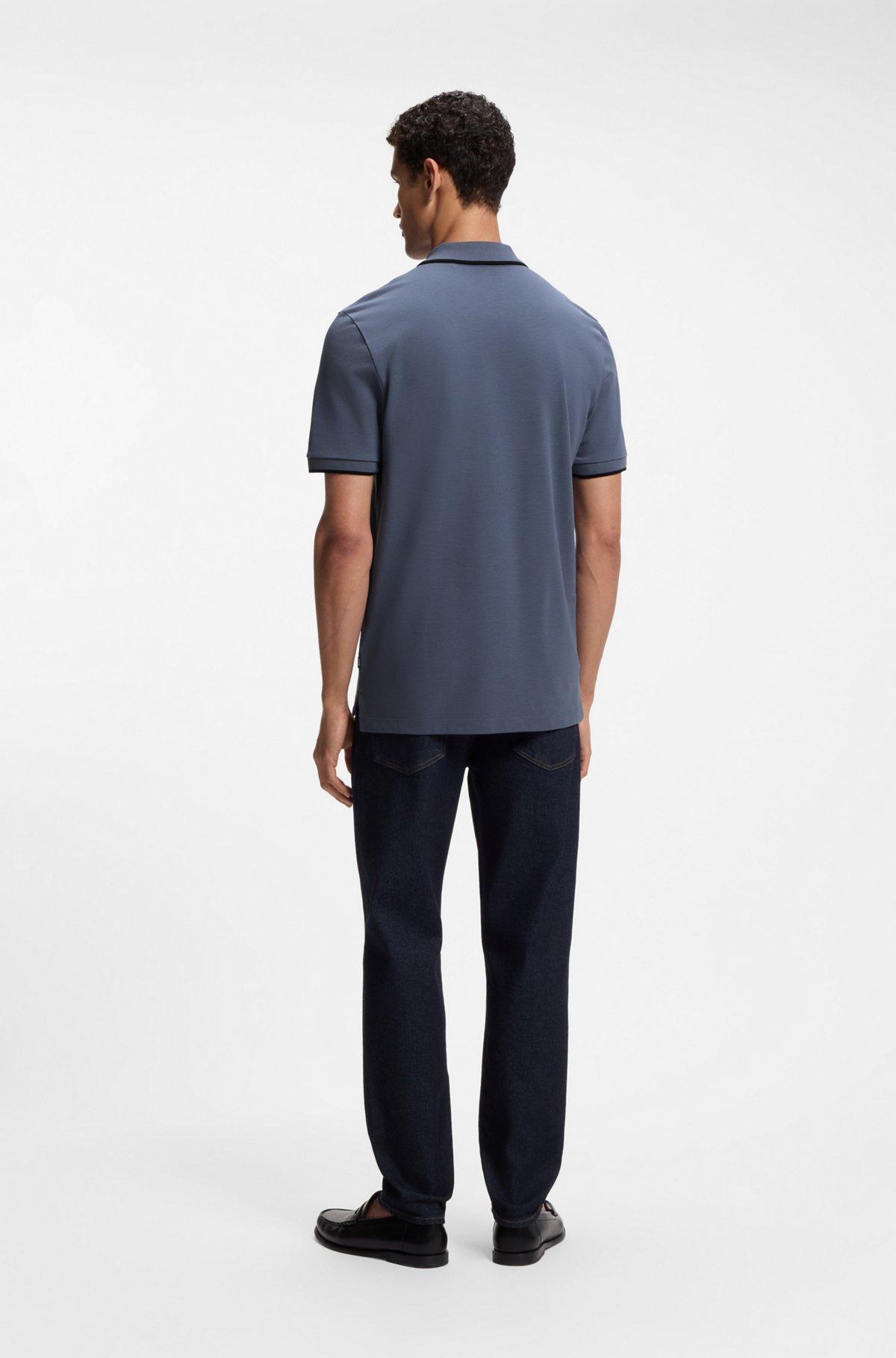 Cotton-piqué polo shirt with contrast tipping Product Image