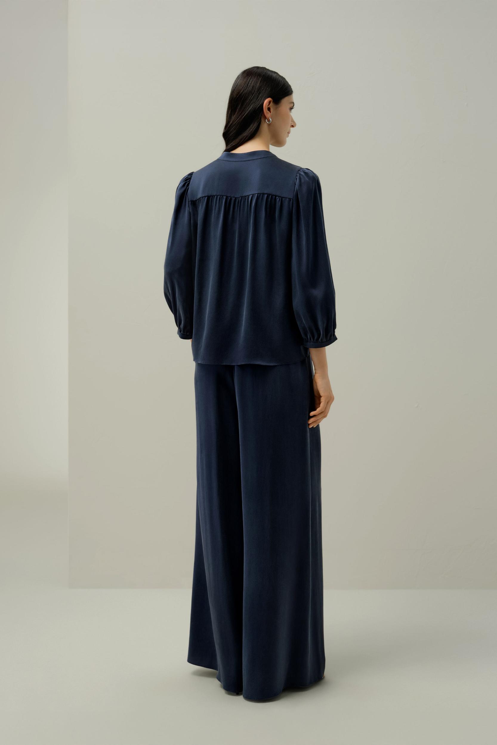 LILYSILK x Melissa Murrell Silk Suede Wide-Leg Pants Product Image