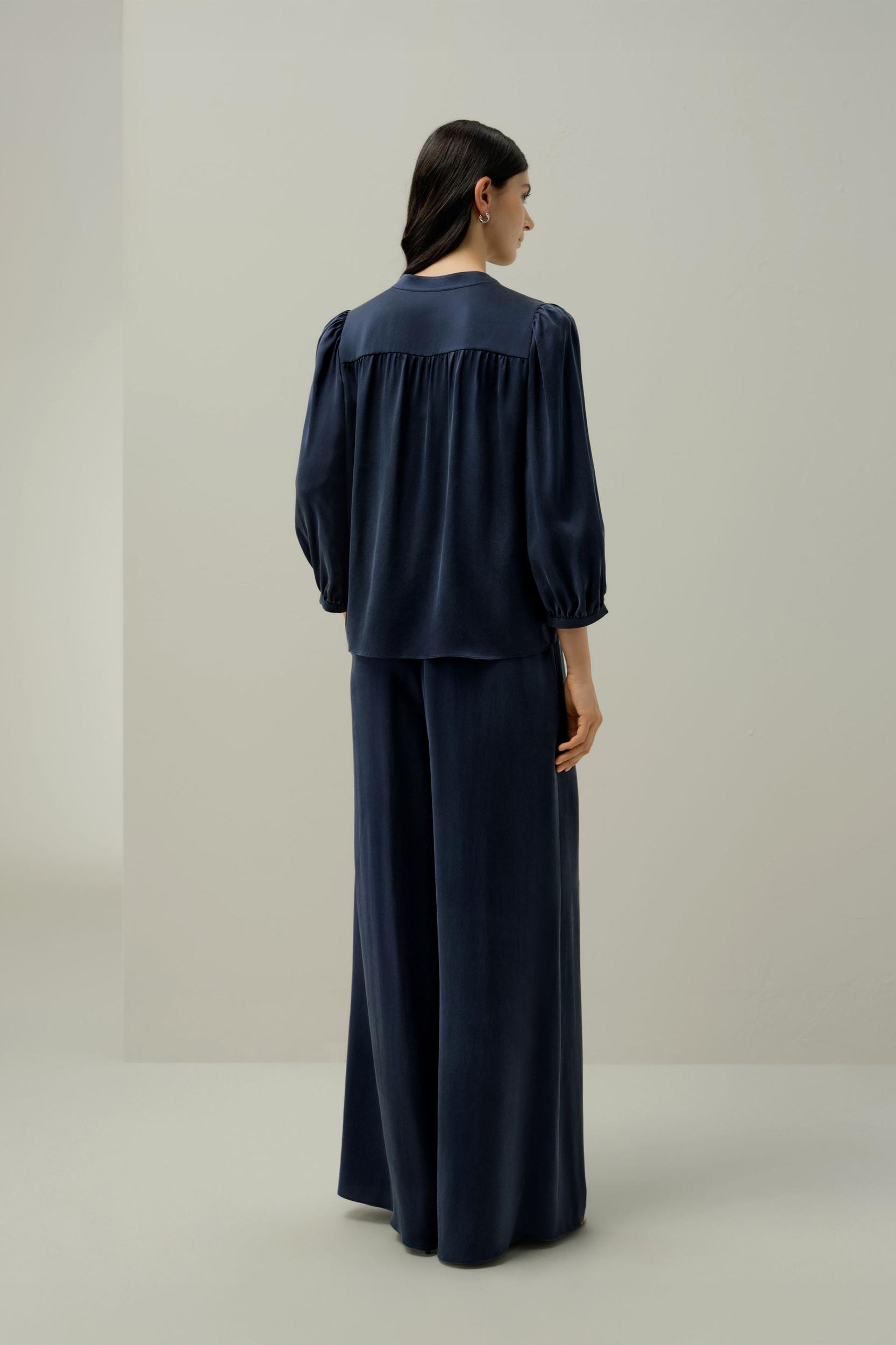 LILYSILK x Melissa Murrell Silk Suede Wide-Leg Pants Product Image