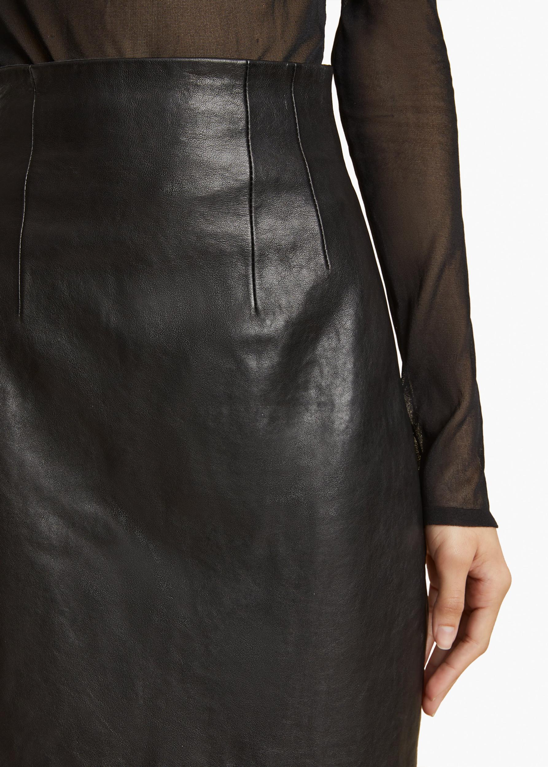Loxley Skirt in Black Leather Product Image