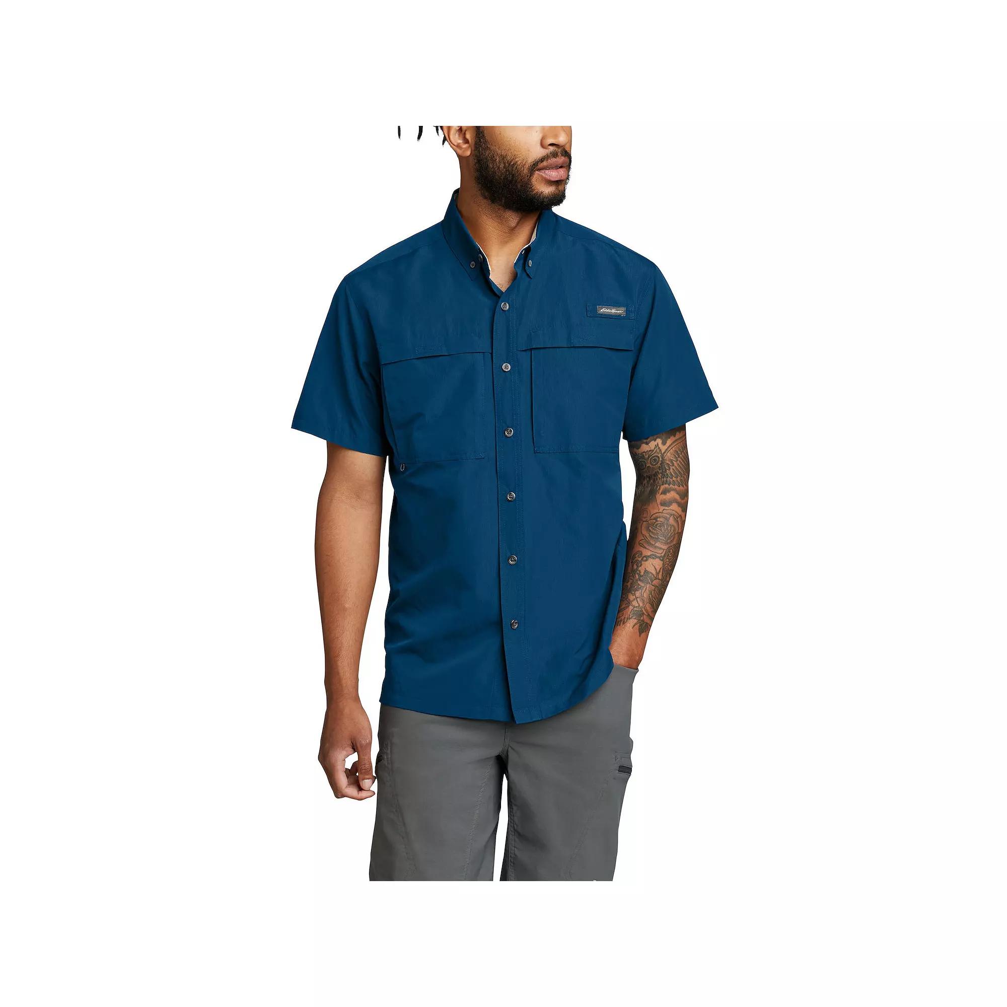 Big & Tall Eddie Bauer Ripstop Guide Short Sleeve Button Down Shirt, Men's,  Product Image