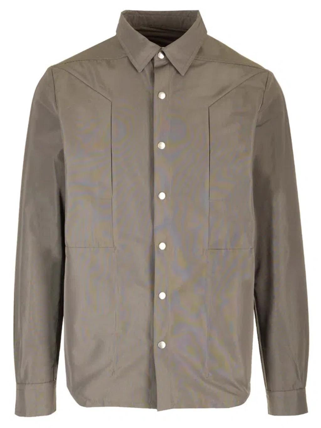 RICK OWENS Fogpoket Dove Grey Shirt Jackets Grey In Gray Product Image