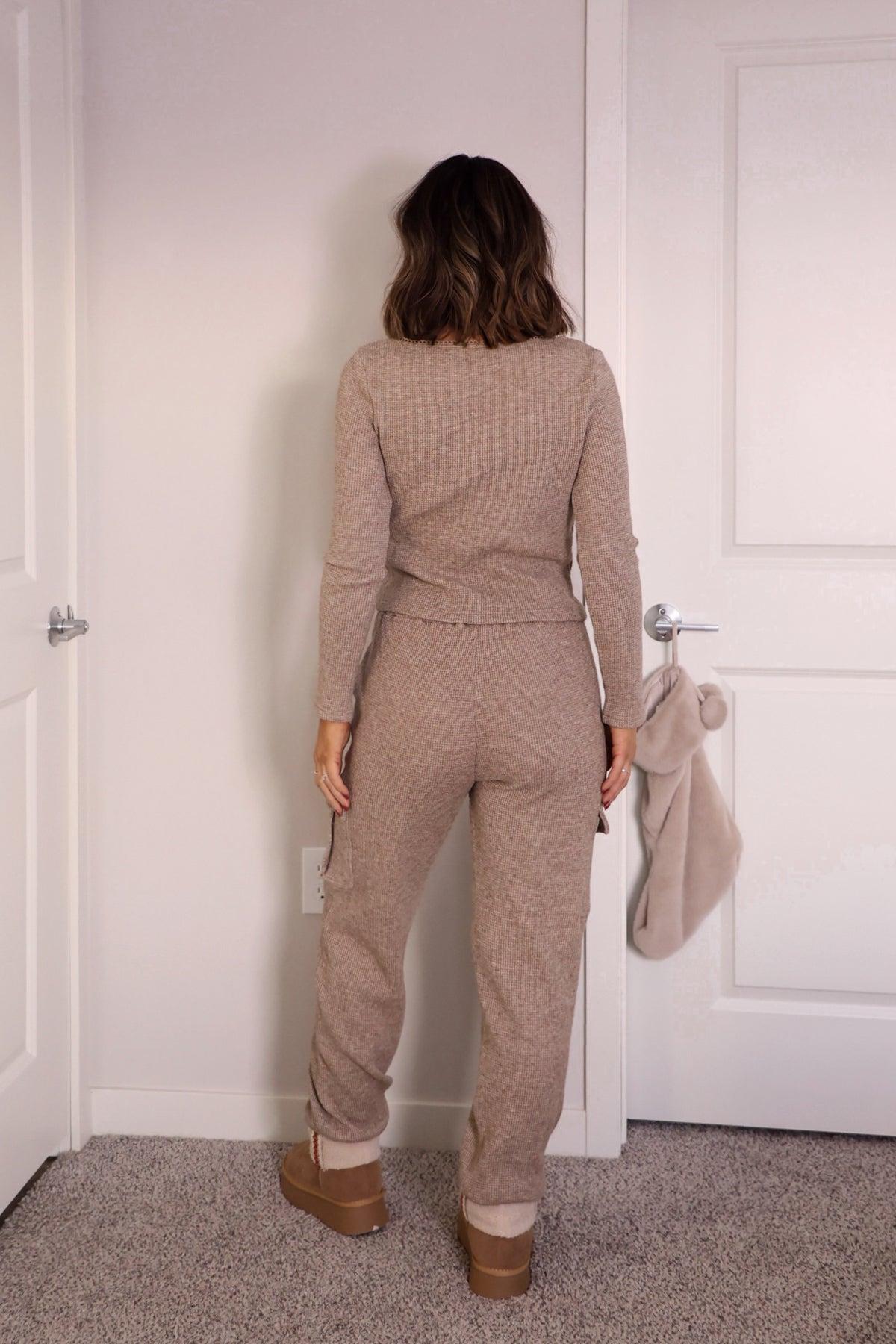 Tan Scoop Neck Lounge Top - FINAL SALE Product Image