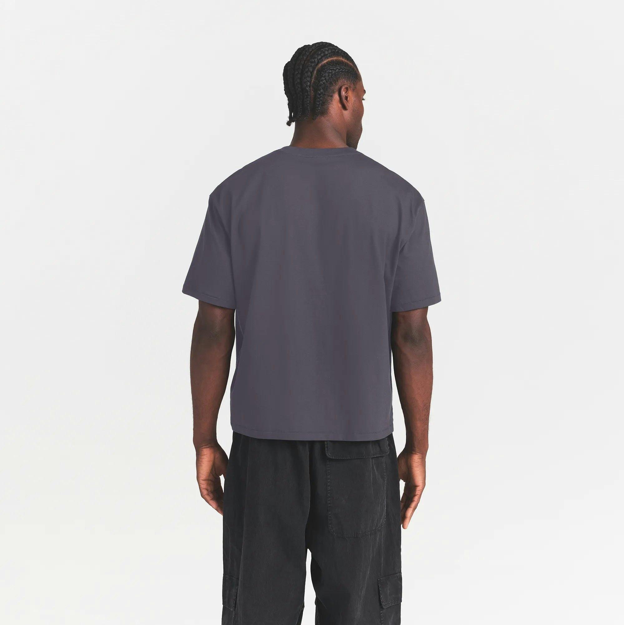 HEAVYWEIGHT COTTON MENS RELAXED CROPPED CREWNECK | RAVEN Product Image