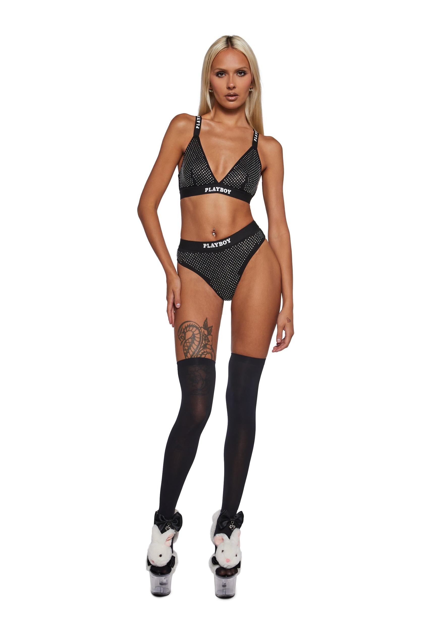 Womens Sexy Playboy Disco Fever Two Piece Set - Black Product Image