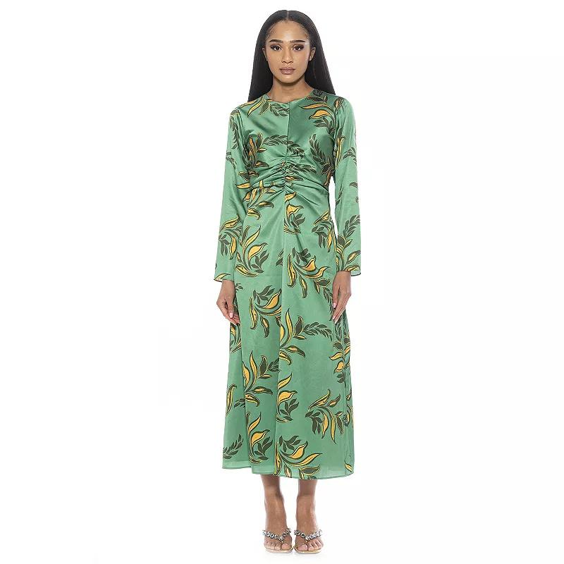 Women's ALEXIA ADMOR Eira Long Sleeve Midi Dress, Size: 8, Blue Floral Product Image