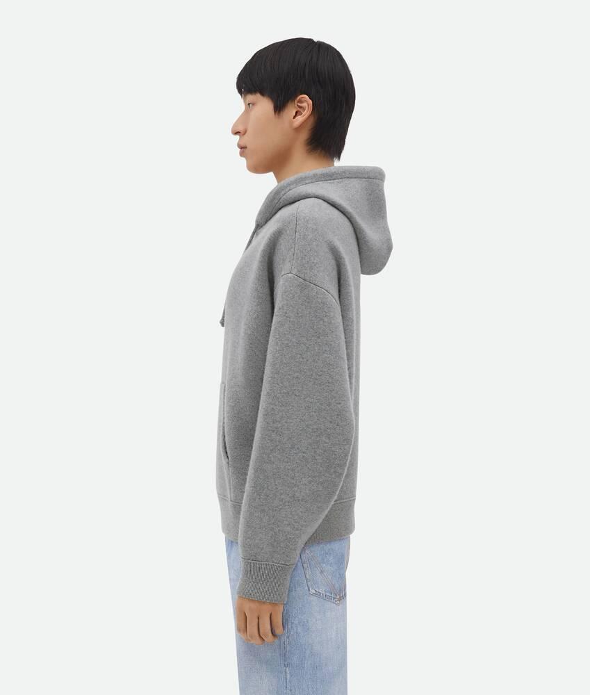 Men's Cashmere Hoodie in Light grey melange Product Image