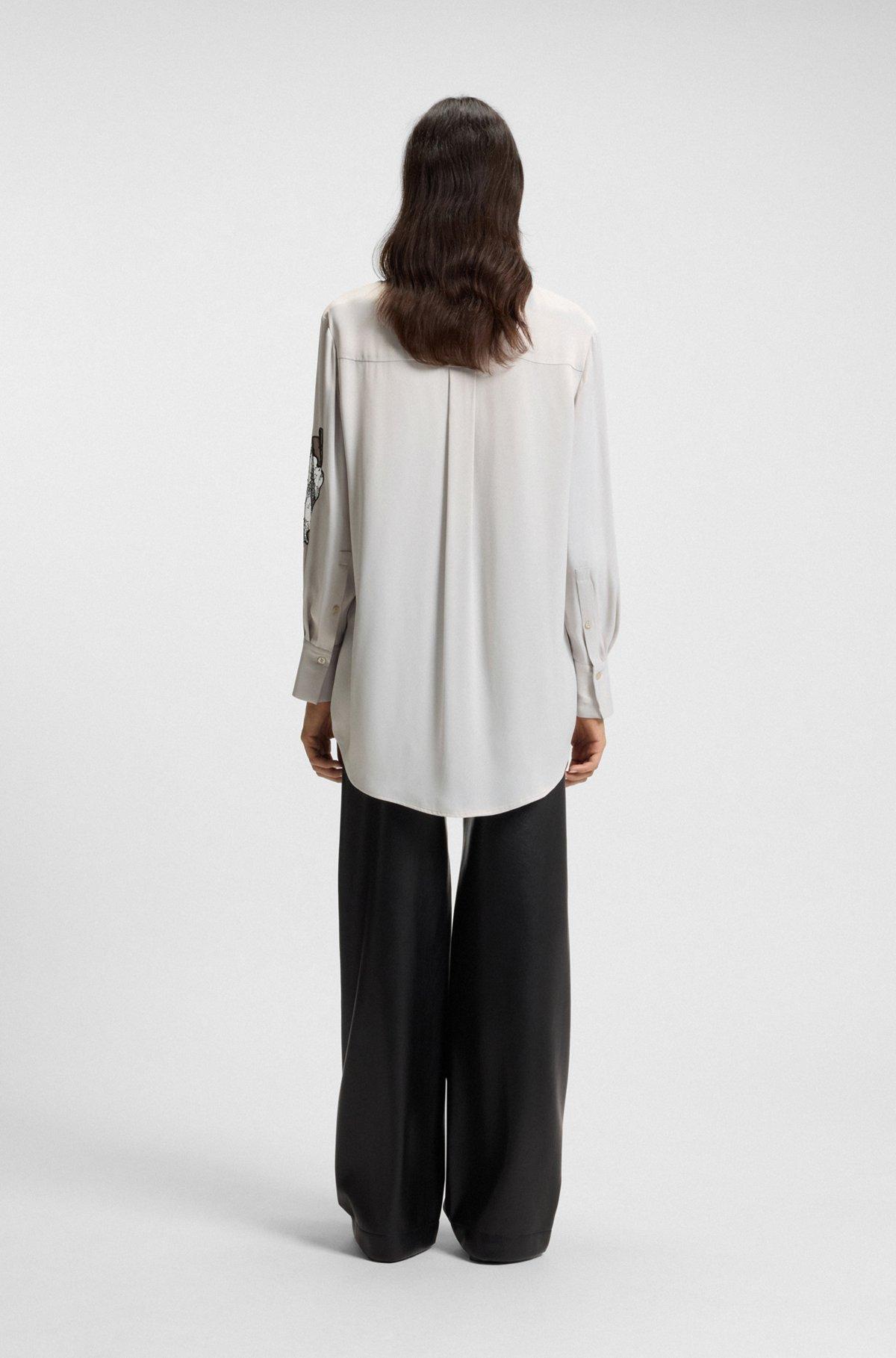 Regular-fit blouse with lace details Product Image