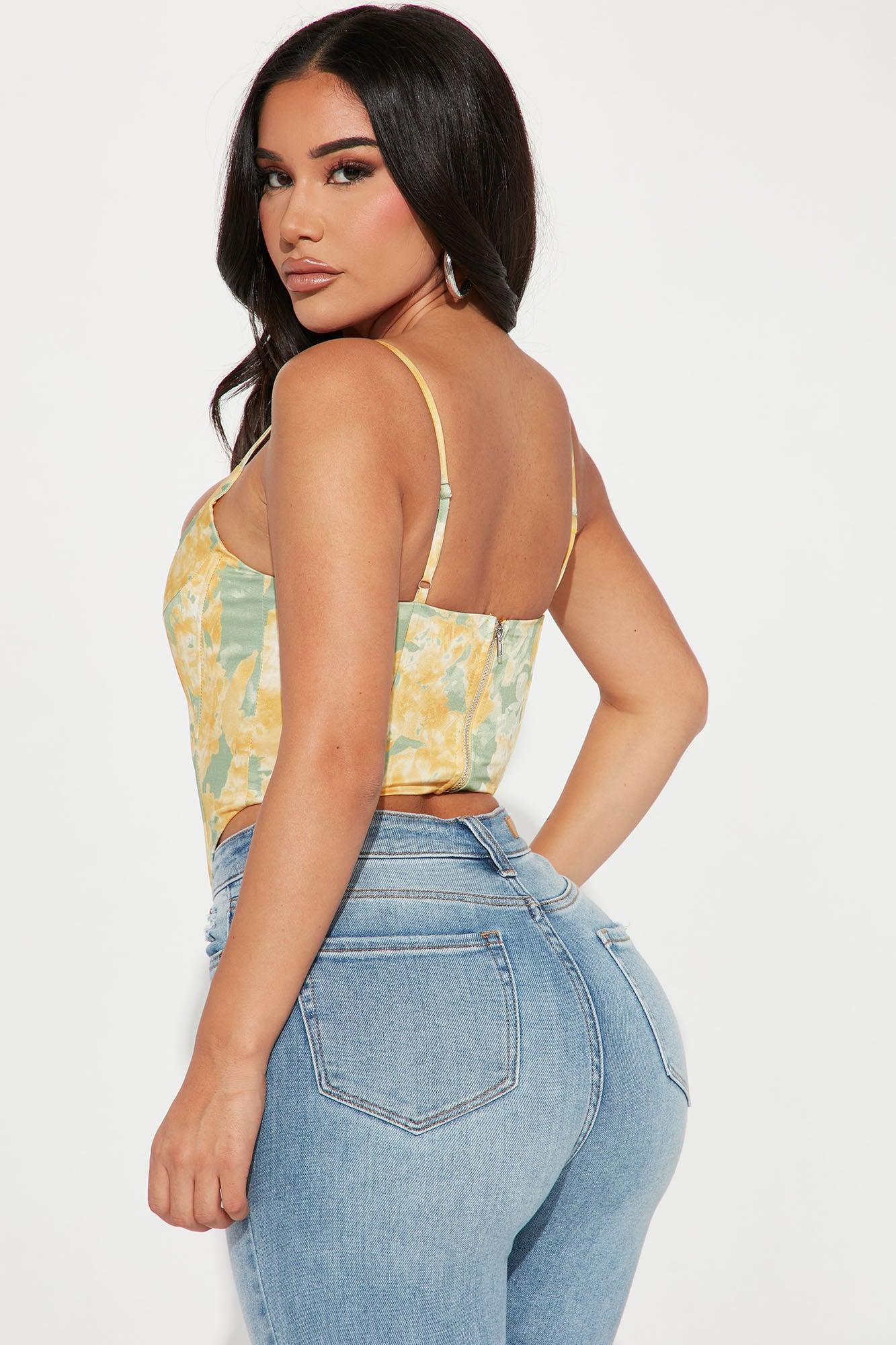 Bring Me Flowers Corset Top - Yellow/combo Product Image