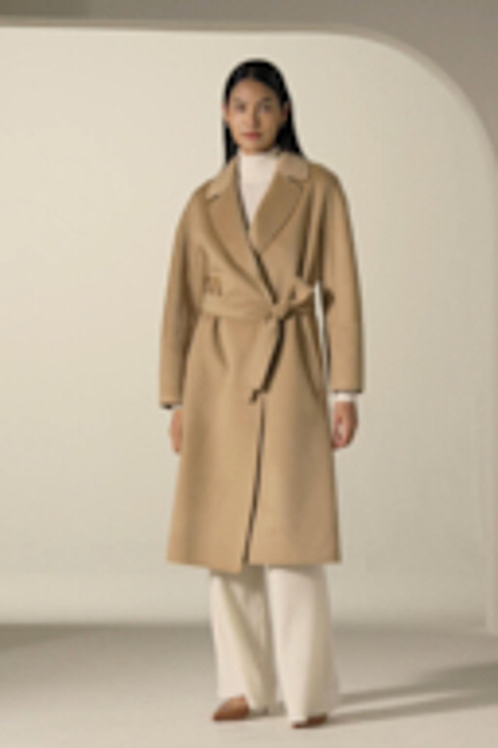Double-faced Wool-blend Robe Coat Product Image