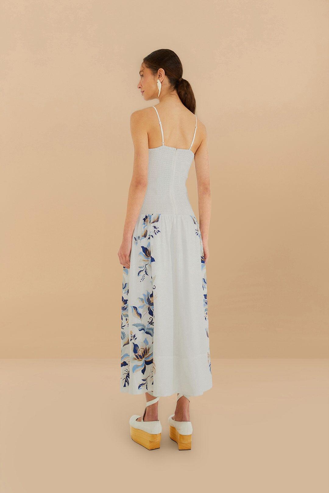 Off-White Mystic Blue Lotus Dreamscape LENZING™ ECOVERO™ Euroflax™ Midi Dress Product Image