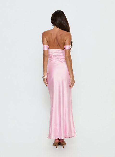 Azura Off The Shoulder Maxi Dress Pink Product Image
