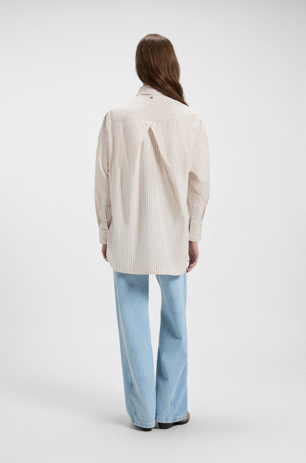 Oversize-fit blouse in striped cotton Product Image