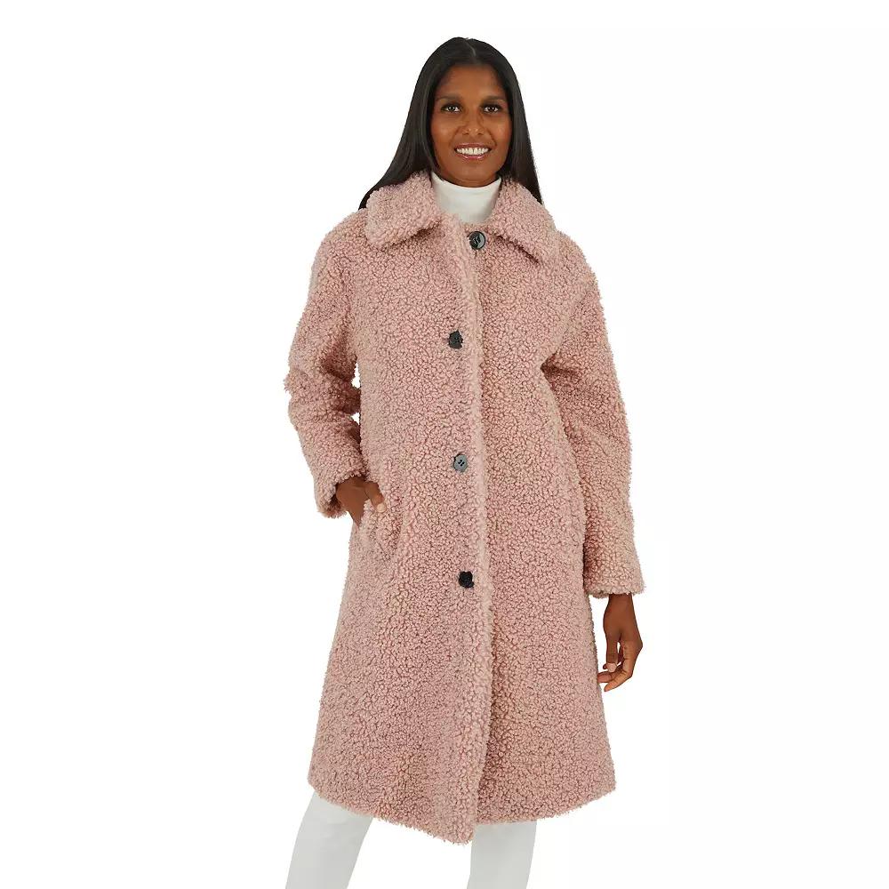 Women's Fleet Street Long Faux Fur Coat, Size: Large, Blush Product Image