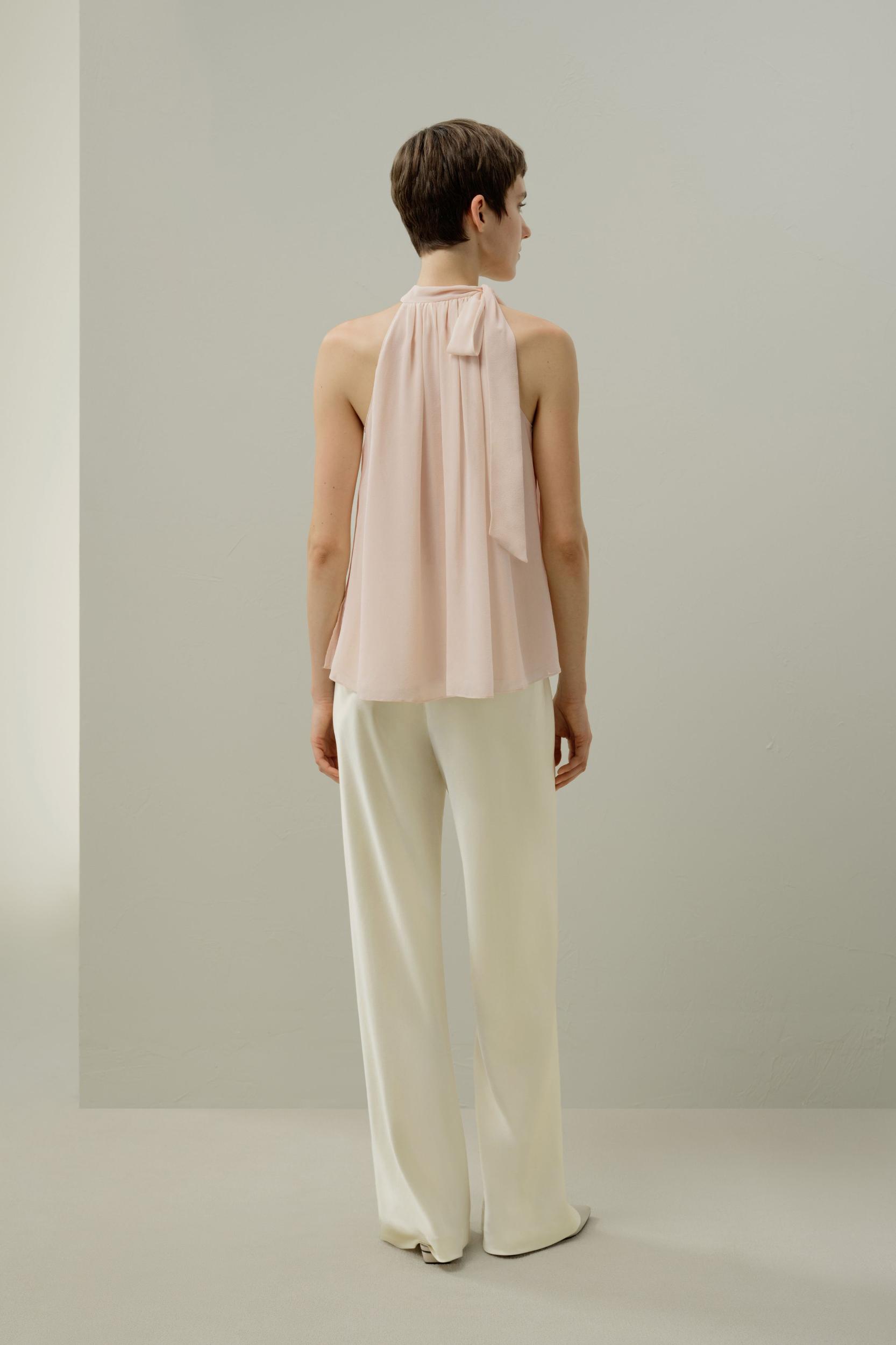 Adjustable Tie-Neck Georgette Blouse Product Image