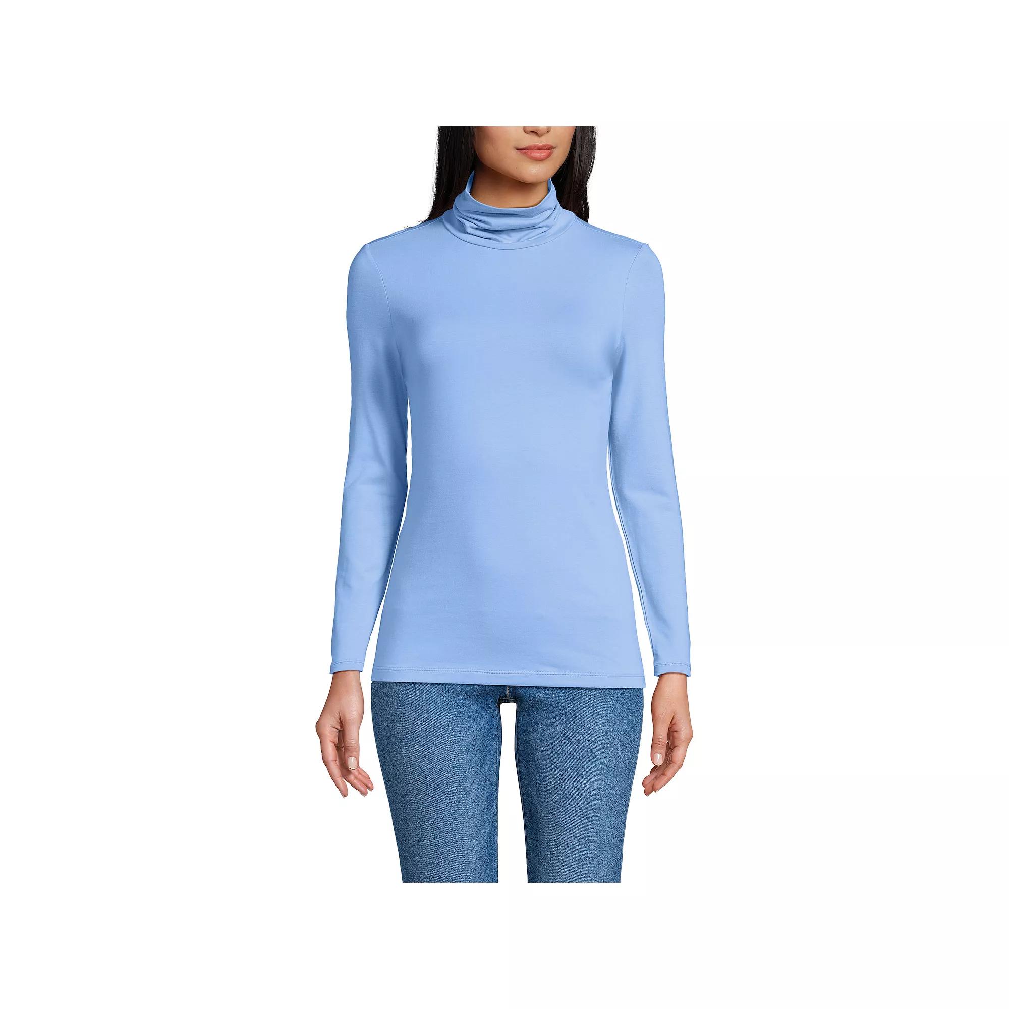 Women's Lands' End Lightweight Fitted Turtleneck,  Product Image