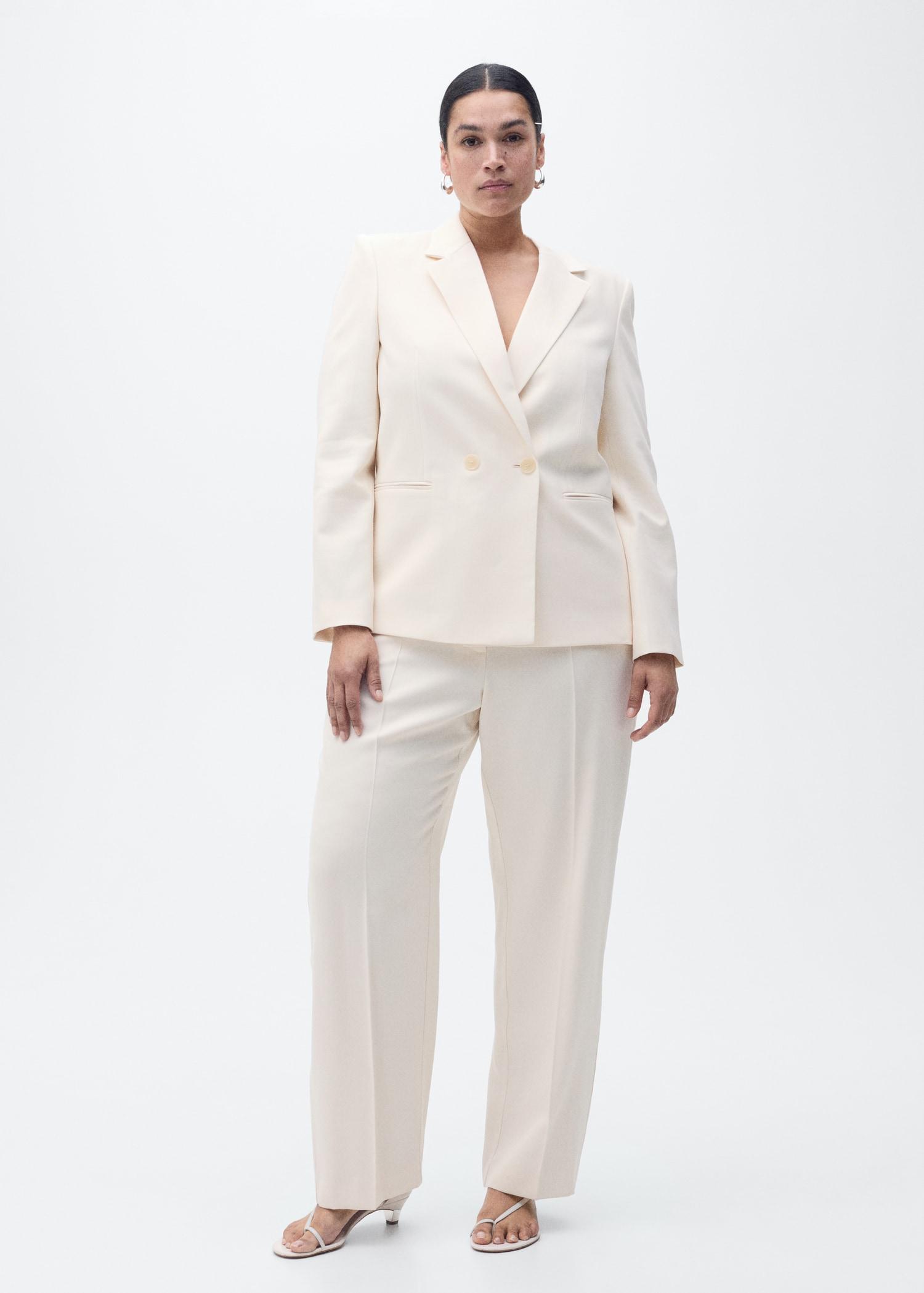Straight-fit suit jacket - Women | MANGO USA Product Image