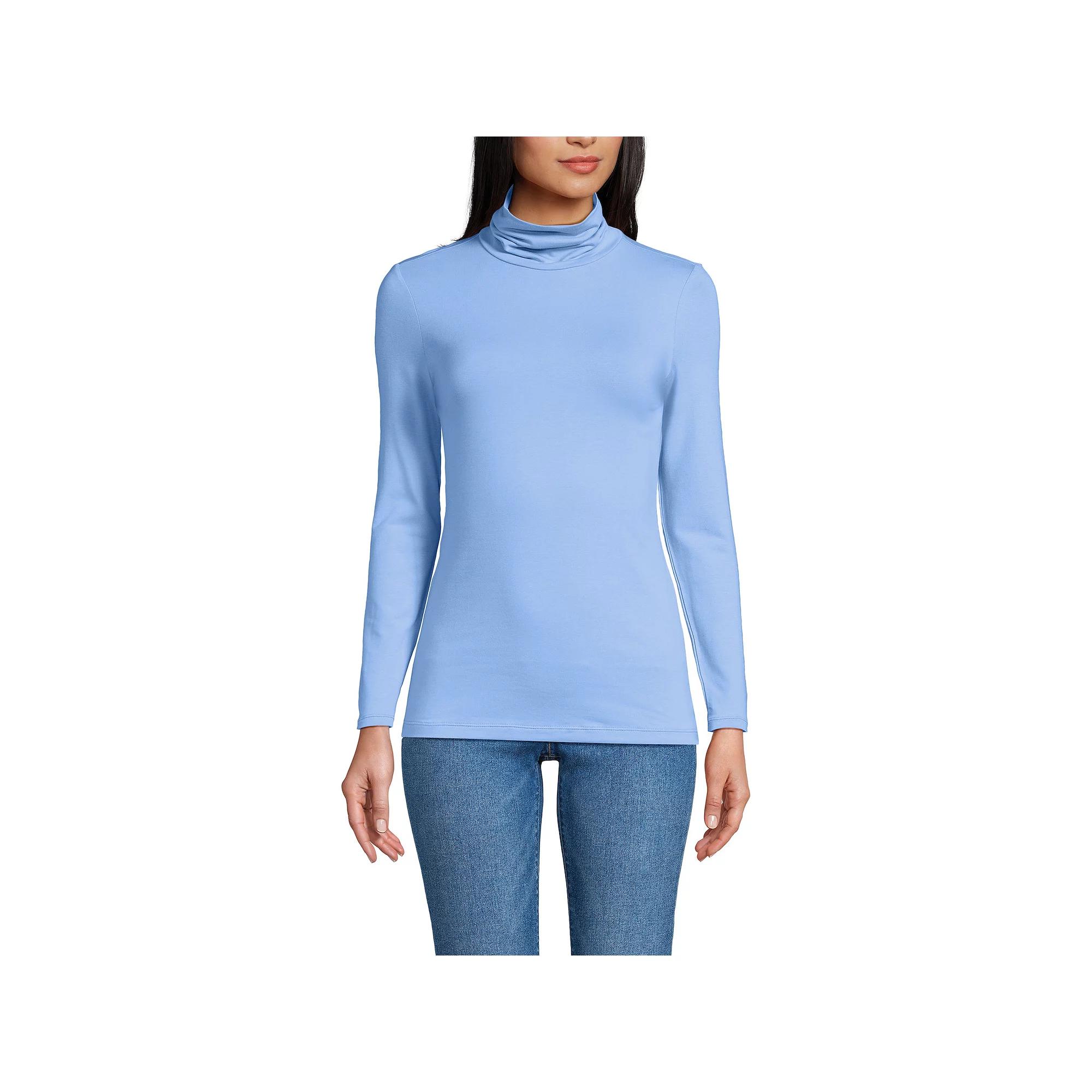 Women's Lands' End Lightweight Fitted Turtleneck,  Product Image