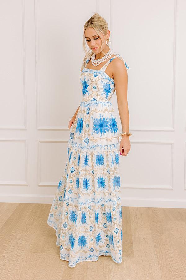 Garden Gala Floral Maxi Dress in Blue Product Image