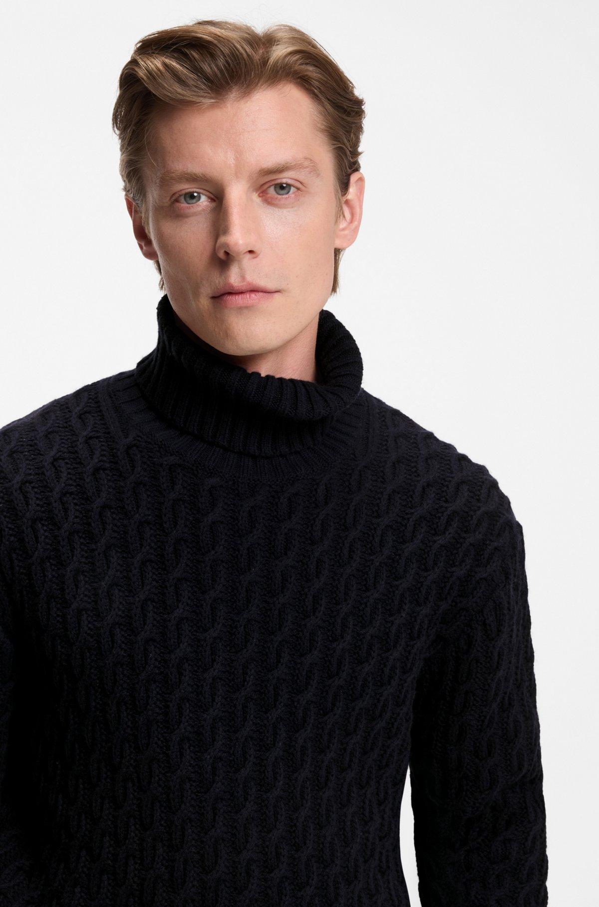 BECKHAM x BOSS cable-knit sweater in wool and cashmere Product Image