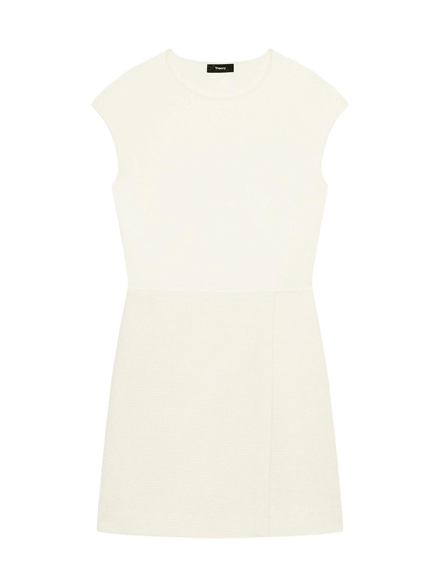 Womens Wrap Skirt Crewneck Minidress Product Image