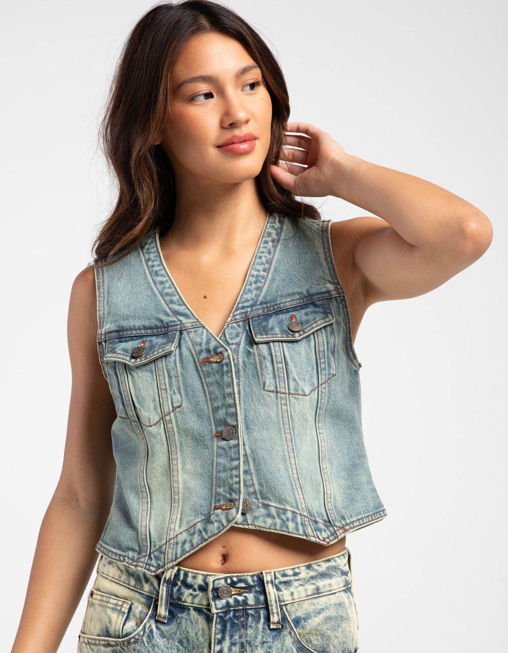 GUESS ORIGINALS Vintage Womens Denim Vest - MEDIUM VINTAGE Product Image