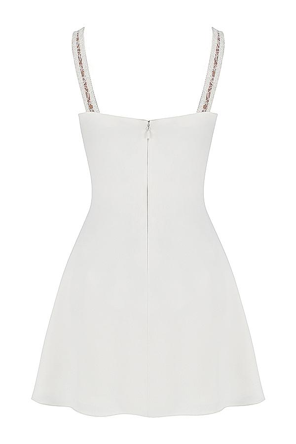 Cassandra  ivory satin and lace mini dress Product Image