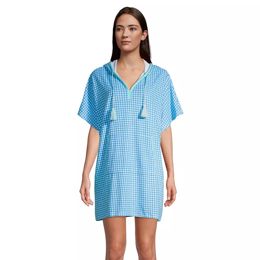 Petite Lands' End Hooded Terry V-Neck Swim Cover-up Dress, Women's,  Product Image