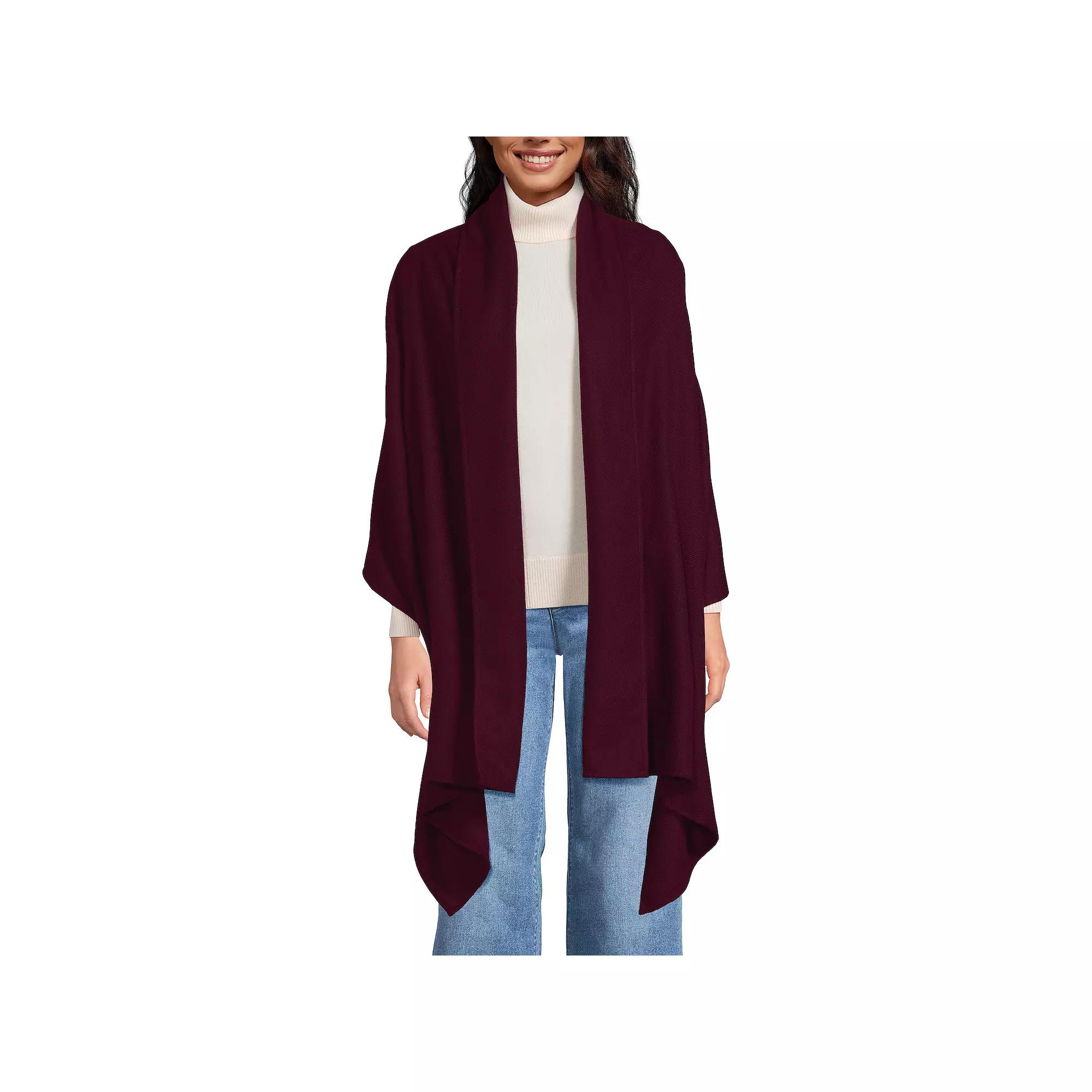 Women's Lands' End CashTouch Shawl Wrap, Lush Red Product Image