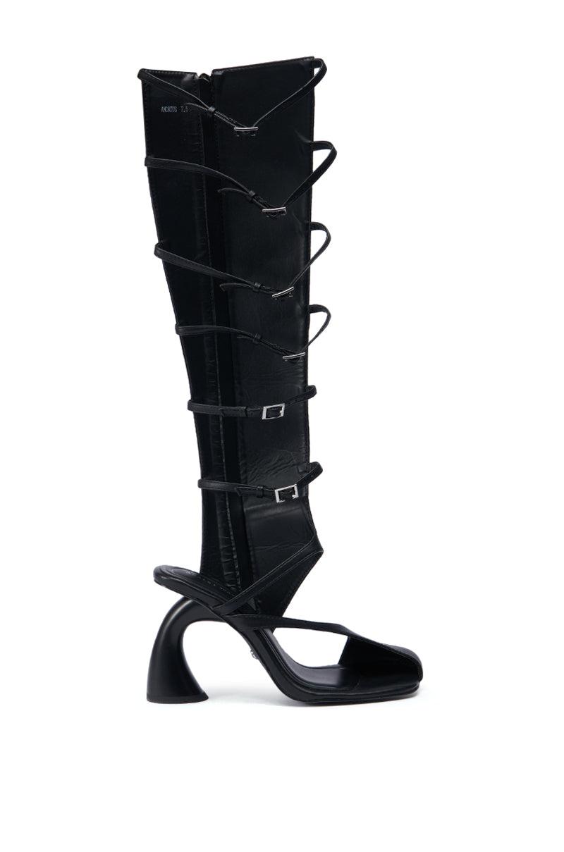 AZALEA WANG ANDRIUS BLACK GLADIATOR SANDAL Product Image