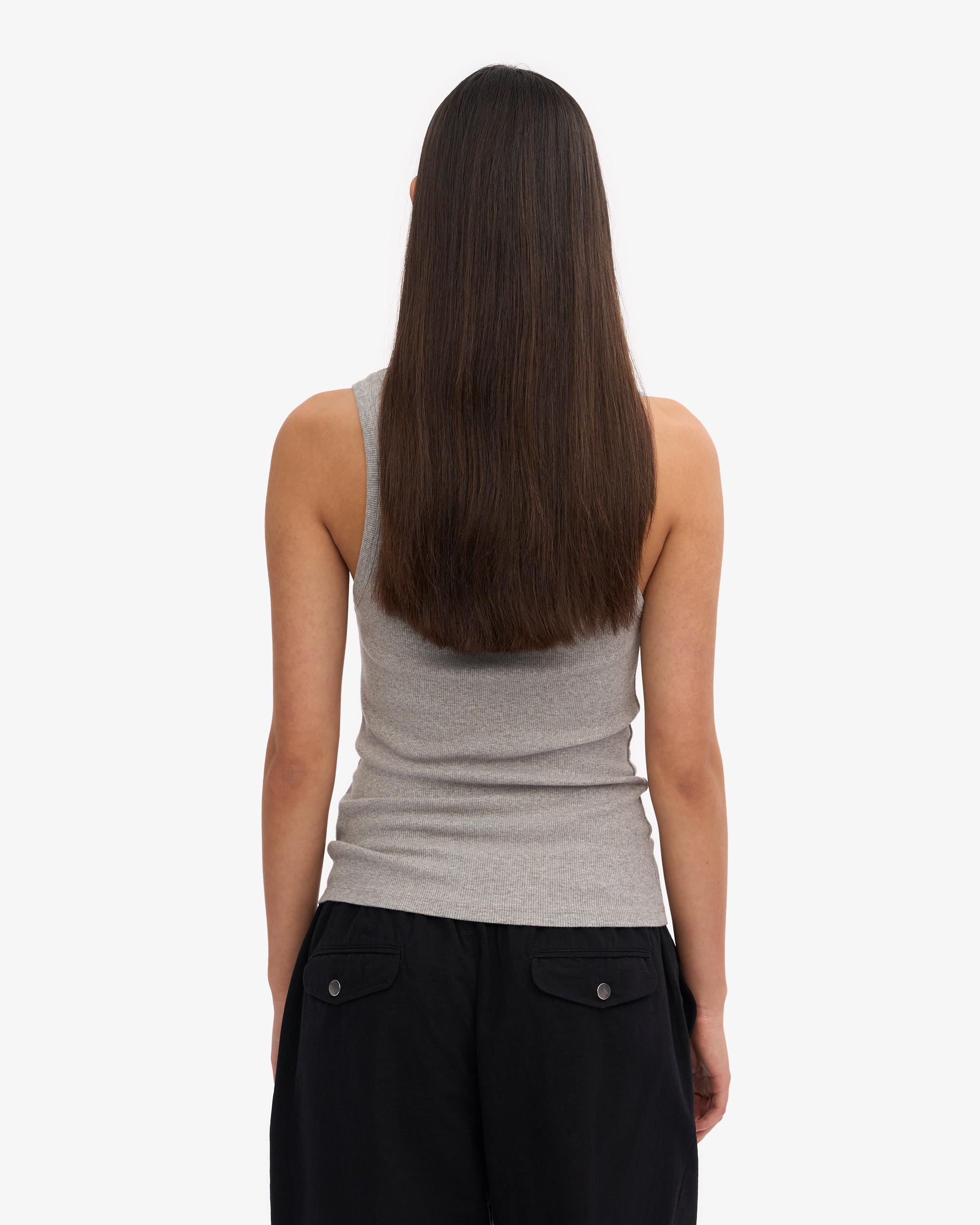 Women Organic Rib Tank Top - Heather Grey Product Image