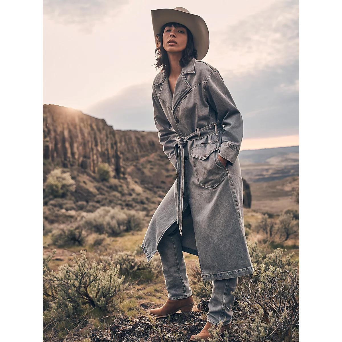 Women's Denim Trench in Haute Haze Product Image
