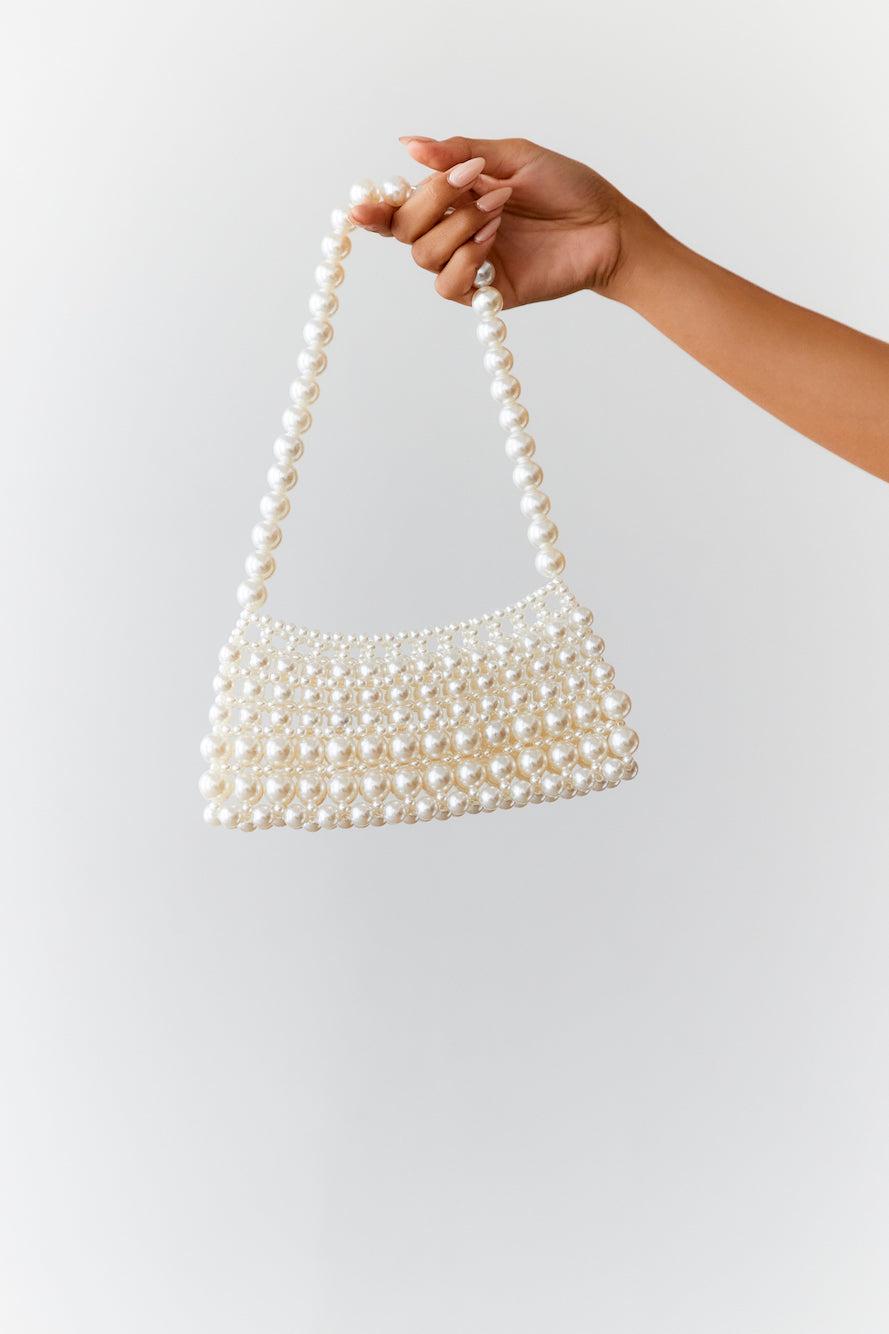 Fashionista Pearl Bag White Product Image