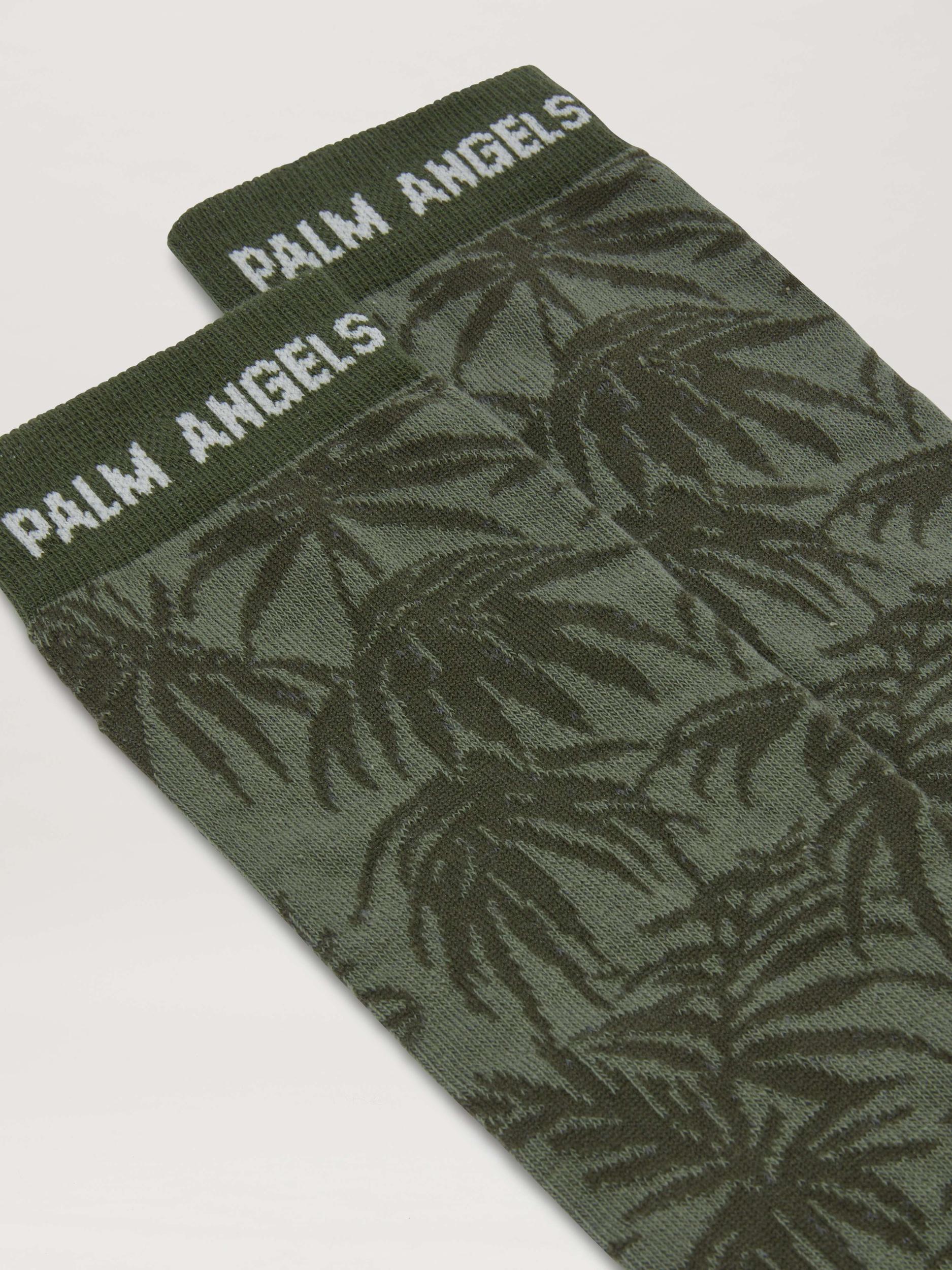 JACQUARD PALMS LOGO SOCKS MILITARY GREEN Product Image