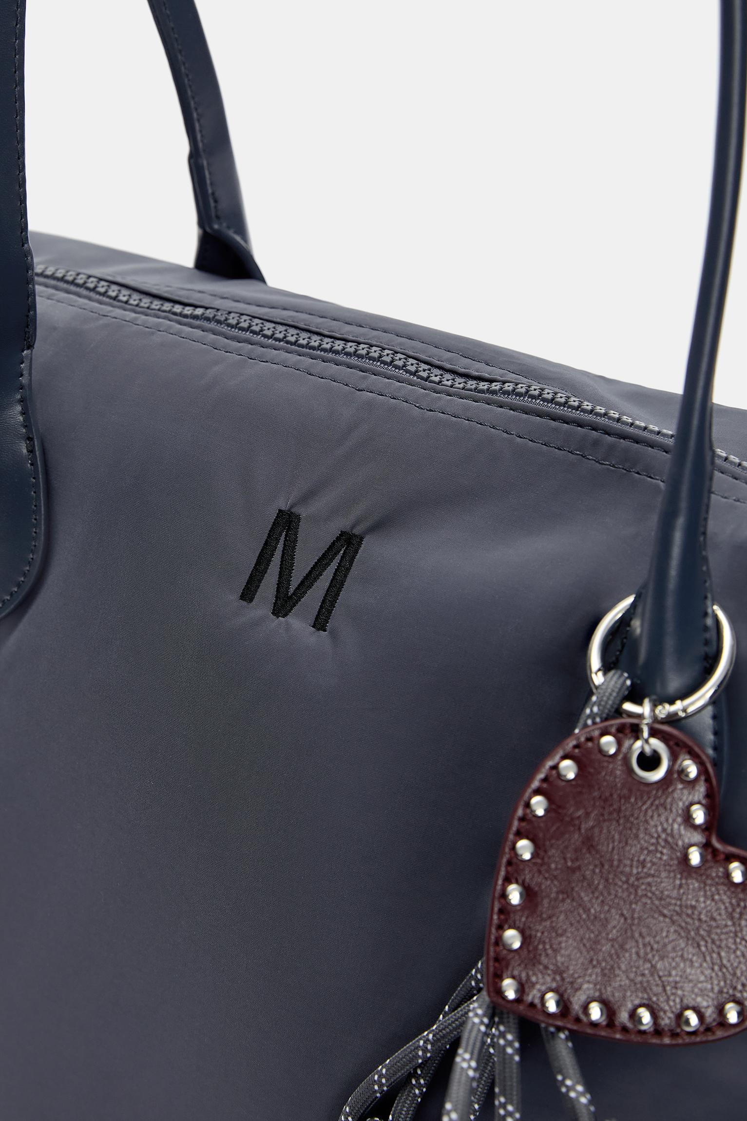 Nylon shopper bag with charm detail Product Image