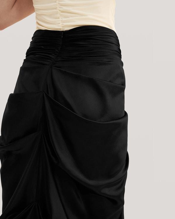 Malus Draped Front Knot Skirt Product Image