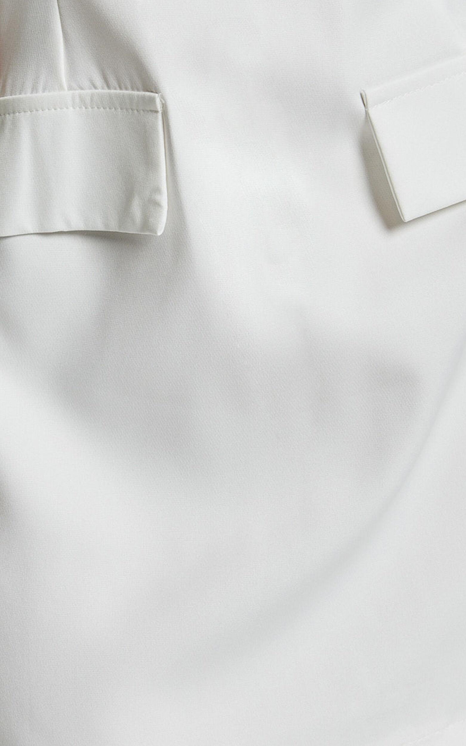 Wyatt Mini Dress -  Short Sleeve Corset A Line Dress in Ivory Product Image