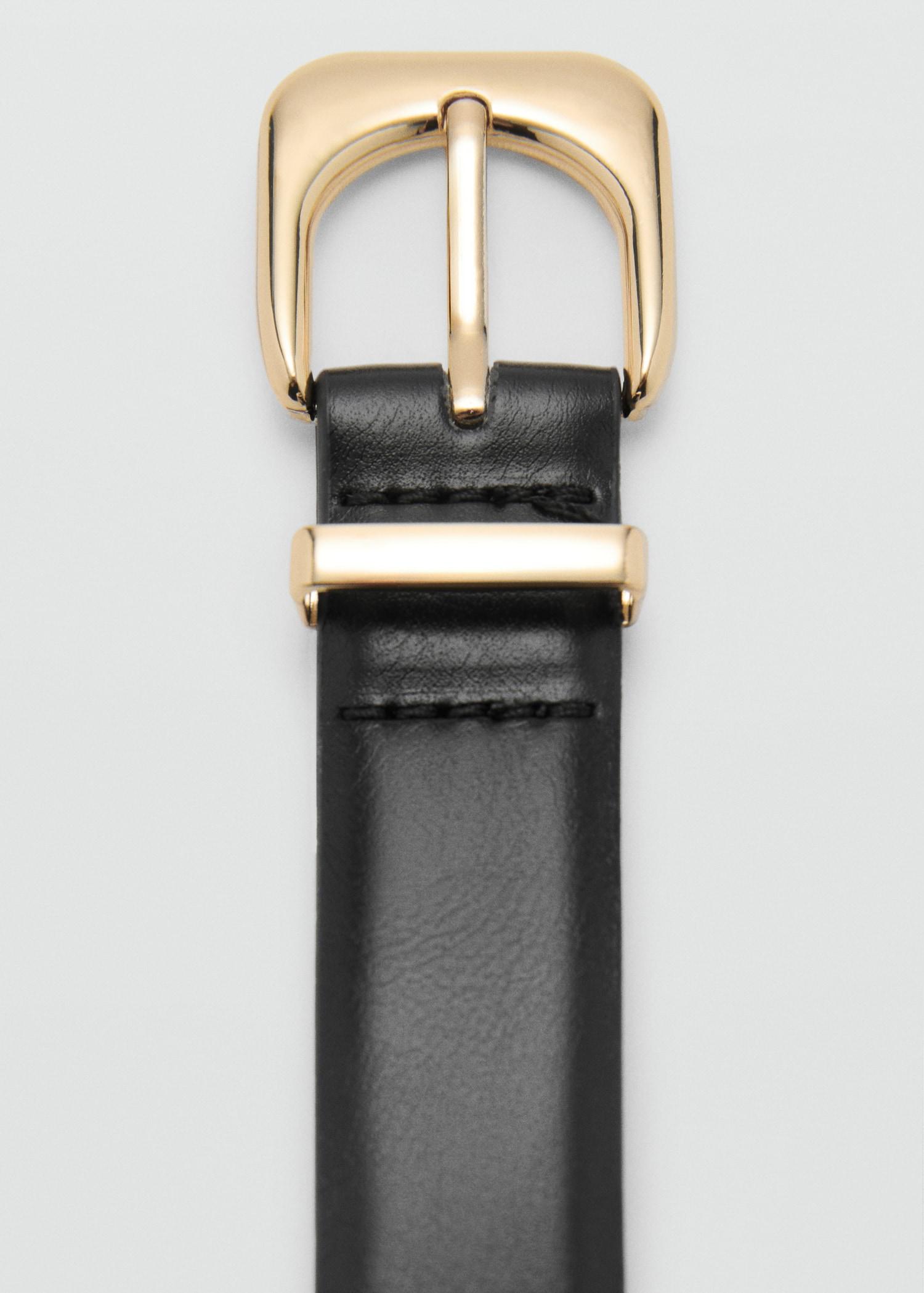 Leather effect belt with buckle - Women | MANGO USA Product Image