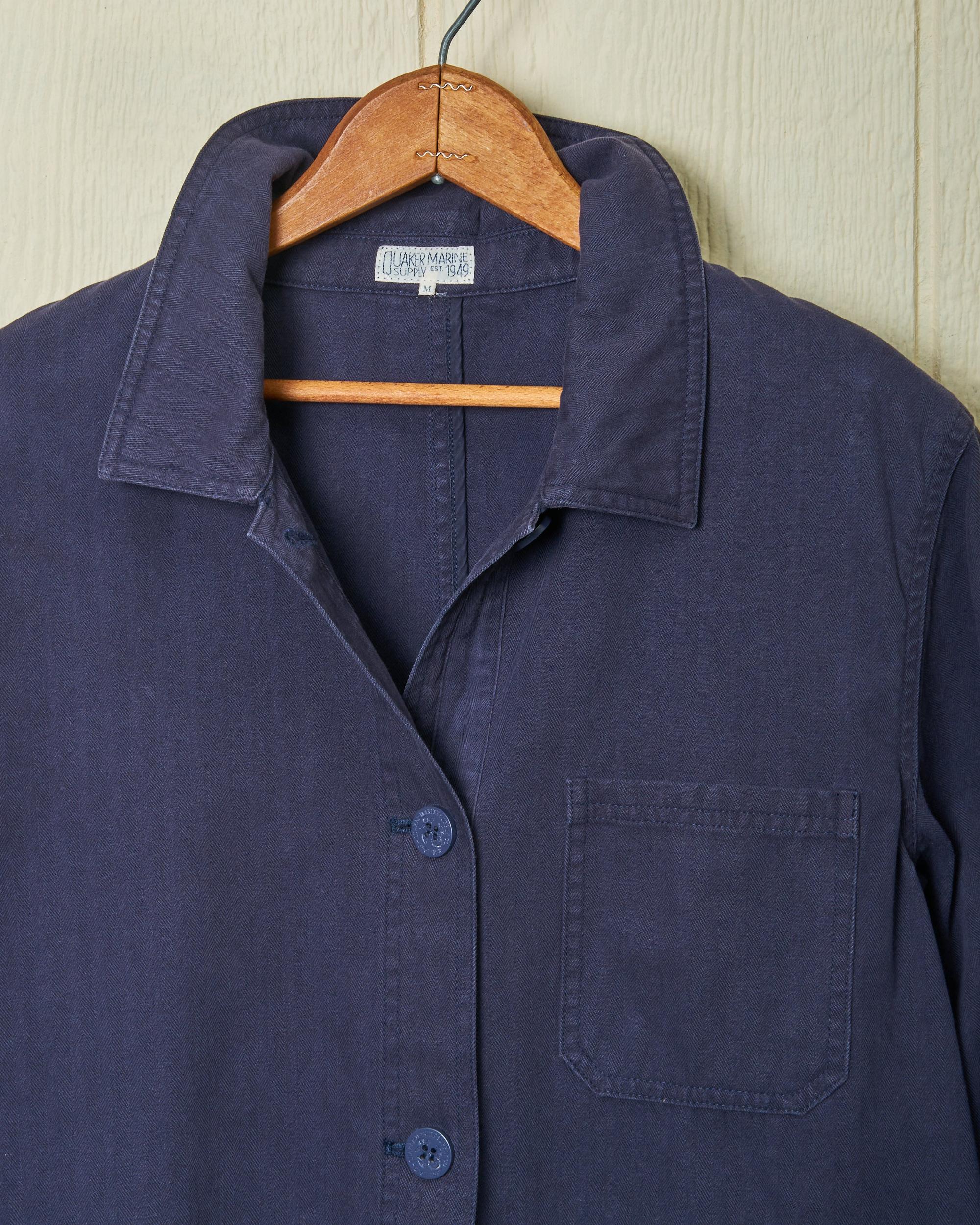 Women's French Workman’s Jacket in Navy Herringbone Product Image