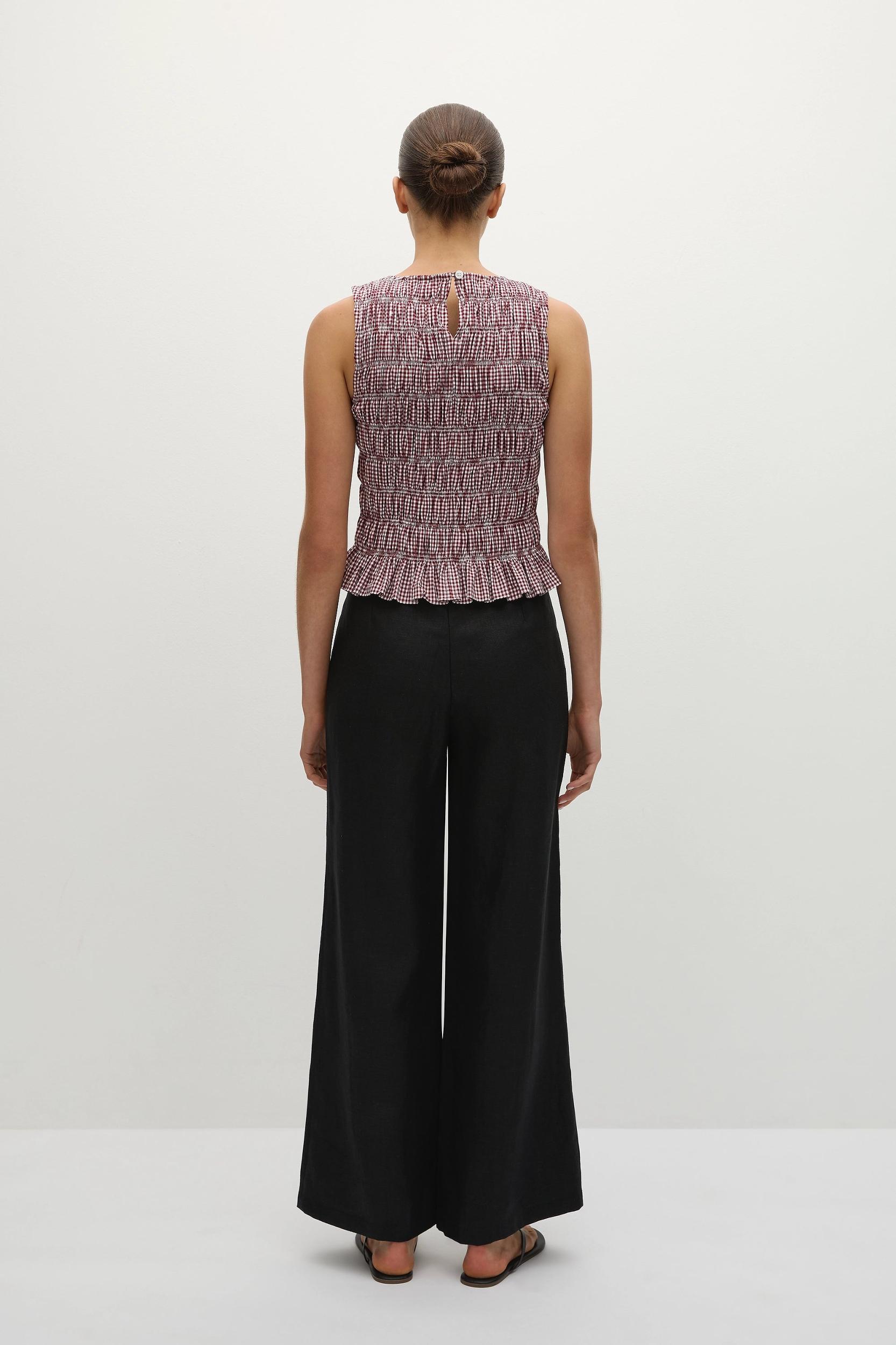 Eudora Midi Dress Gingham Deep Red - Final Sale Product Image