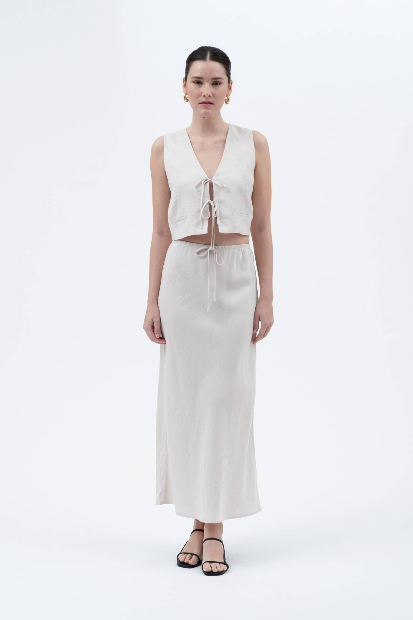 Linen Midi Skirt Product Image