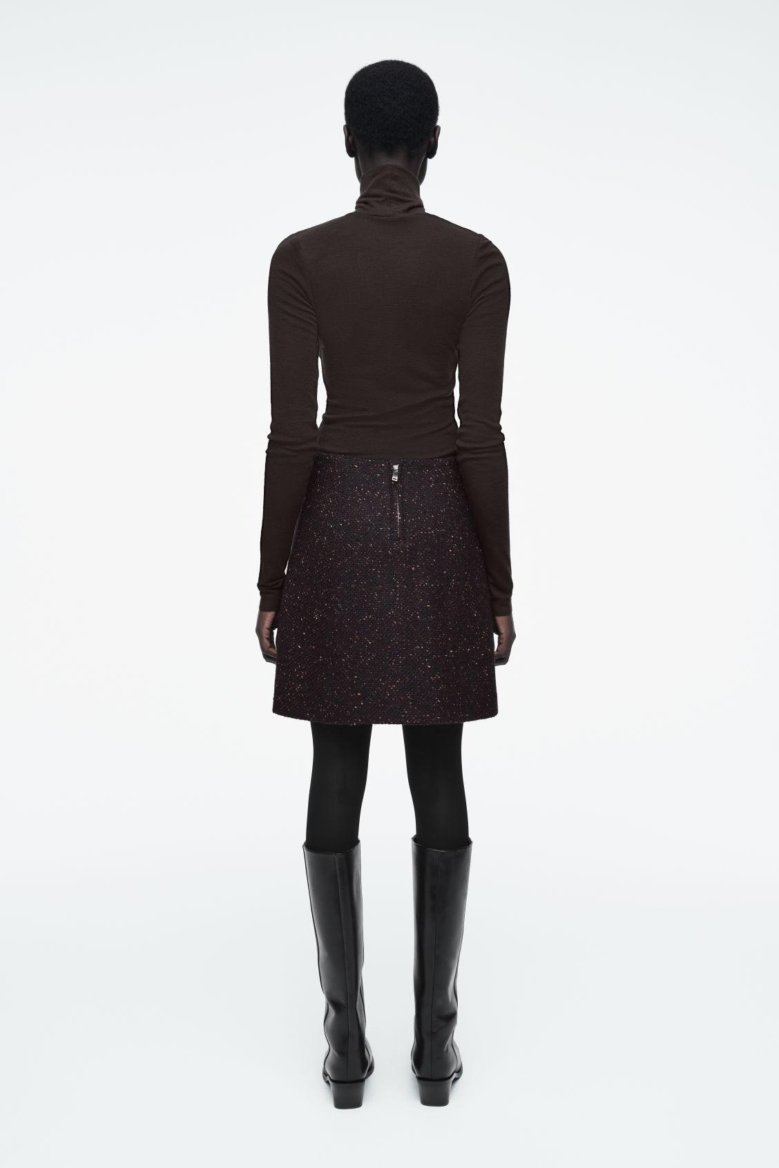 FLECKED WOOL-BLEND MINI SKIRT Product Image