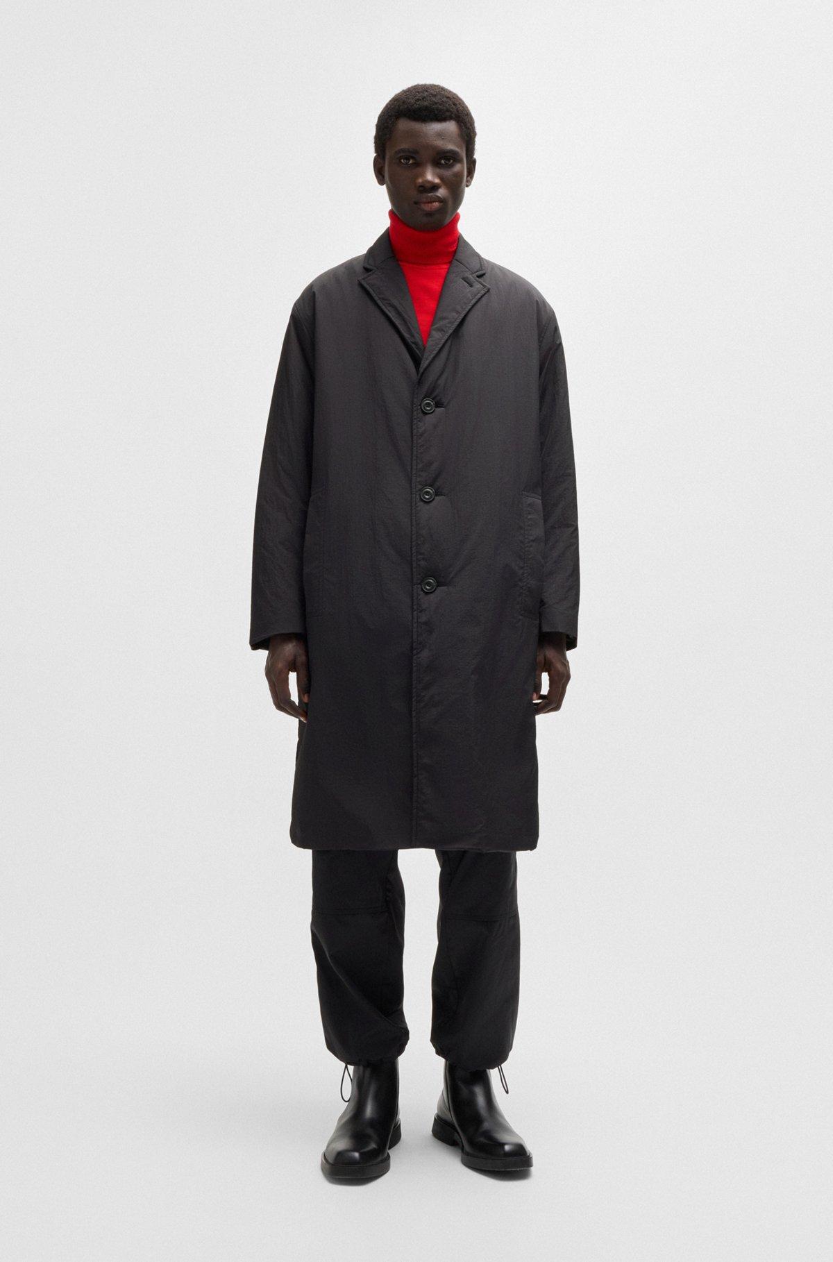 HUGO - Water-repellent car coat in a relaxed fit - Black Product Image