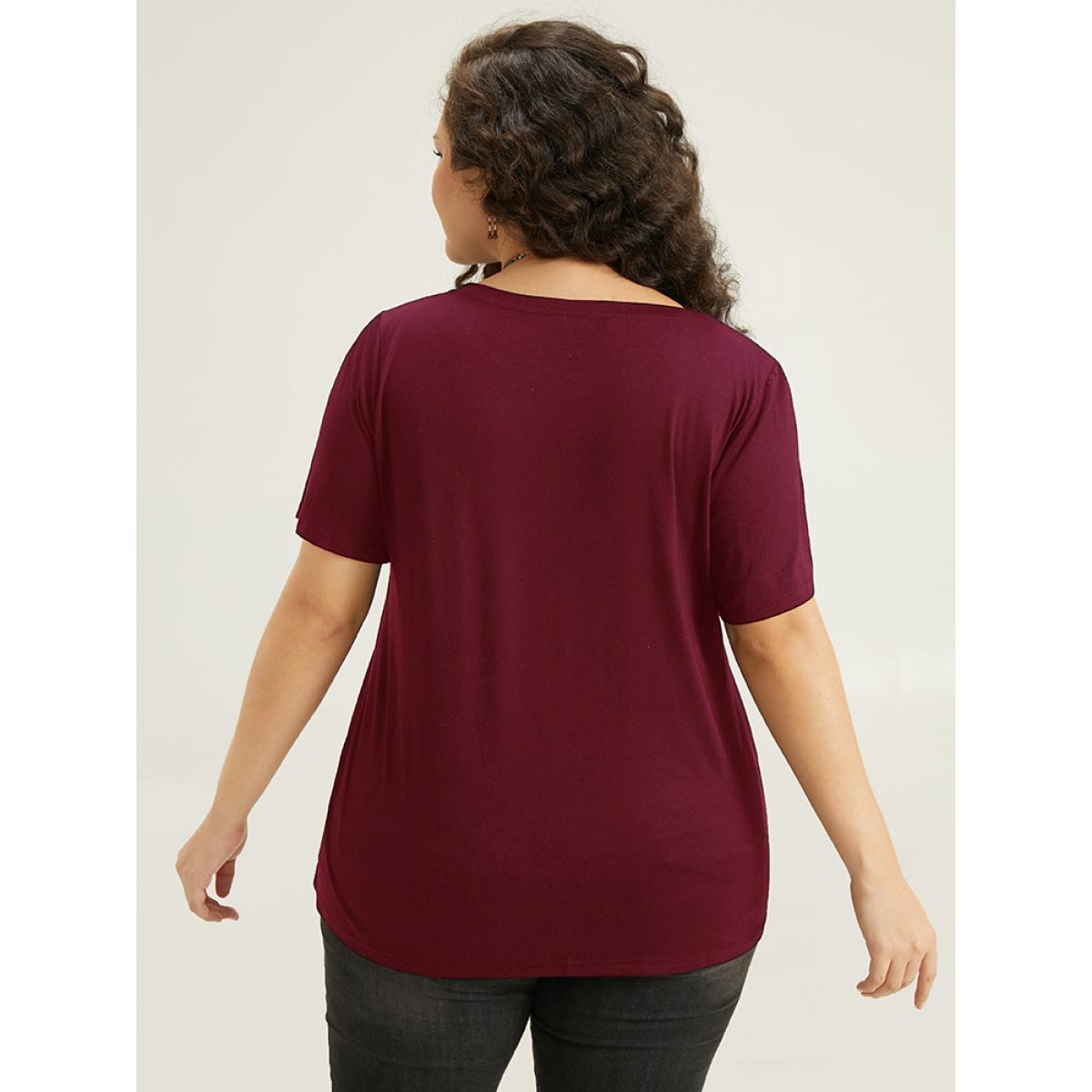 Plus Size Supersoft Essentials Halloween Print Crew Neck T-shirt Green Women Casual Printed Halloween Festival-Halloween T-shirts BloomChic 26/4X Product Image