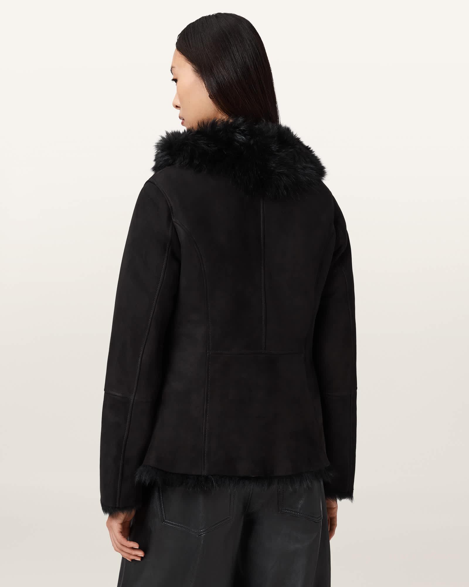 Wilton Reversible Shearling Jacket Black | ALLSAINTS US Product Image