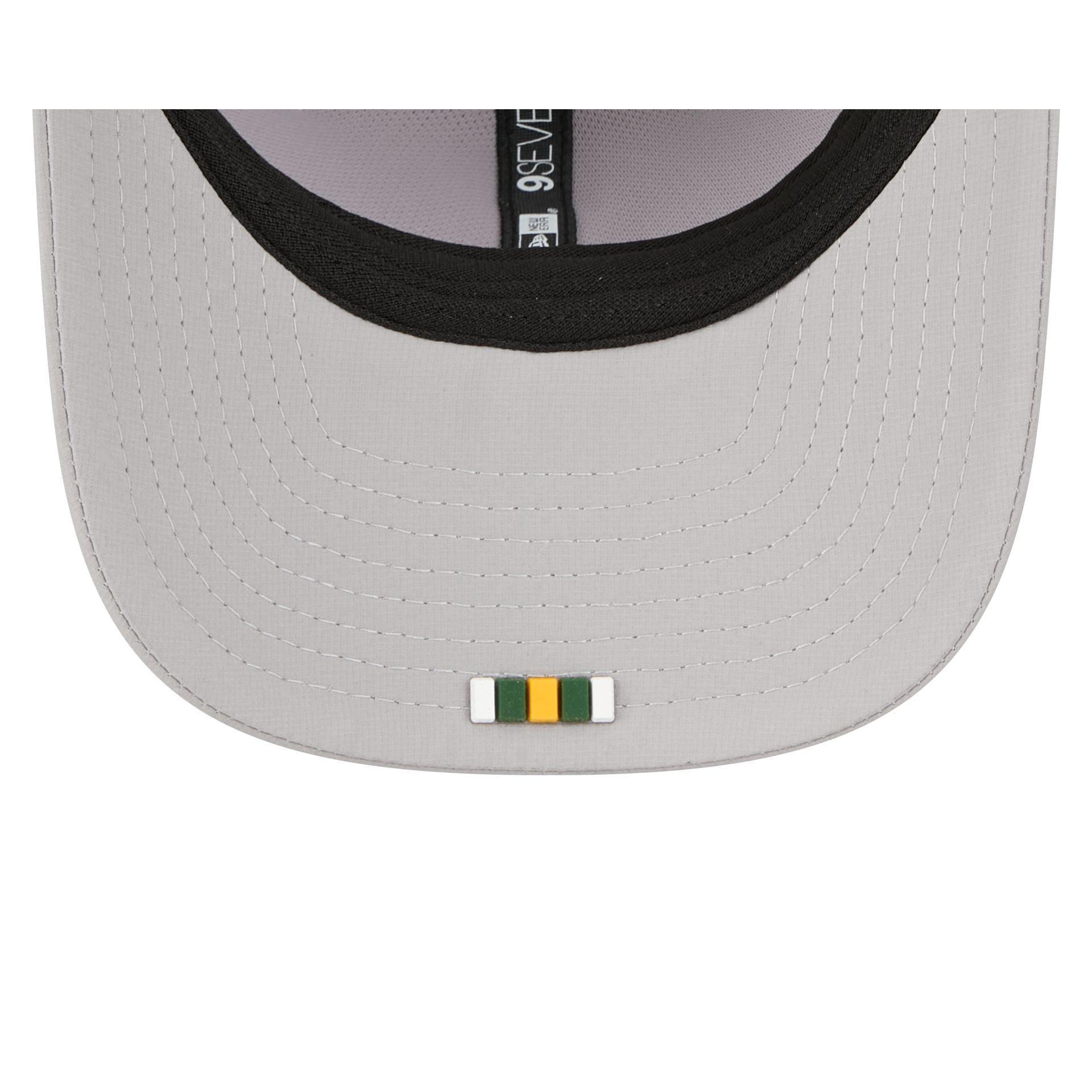 Green Bay Packers 2025 Sideline Hot Weather Gray 9SEVENTY Trucker Hat Male Product Image