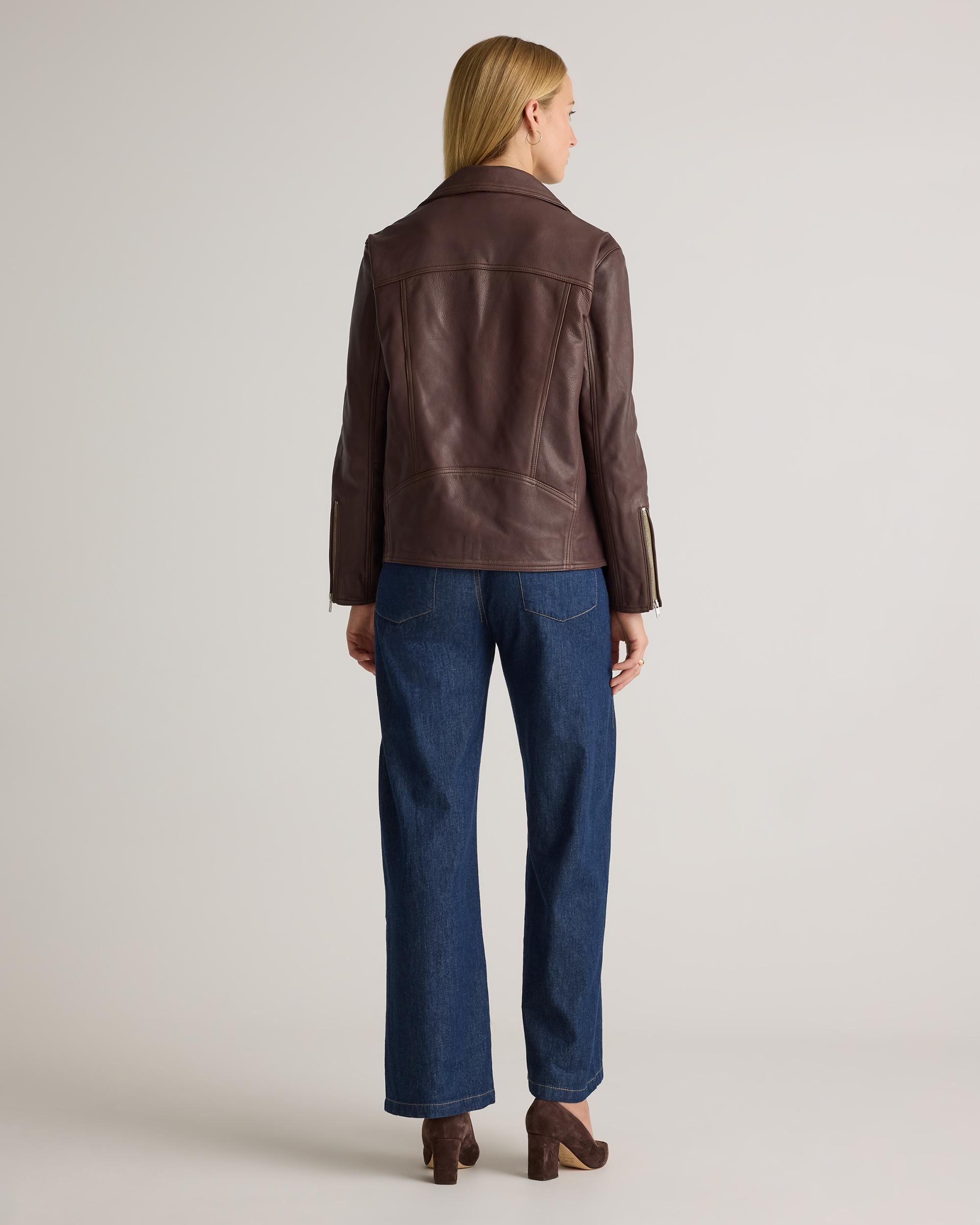 Quince | Women's Oversized Biker Jacket Size XS, Leather Product Image