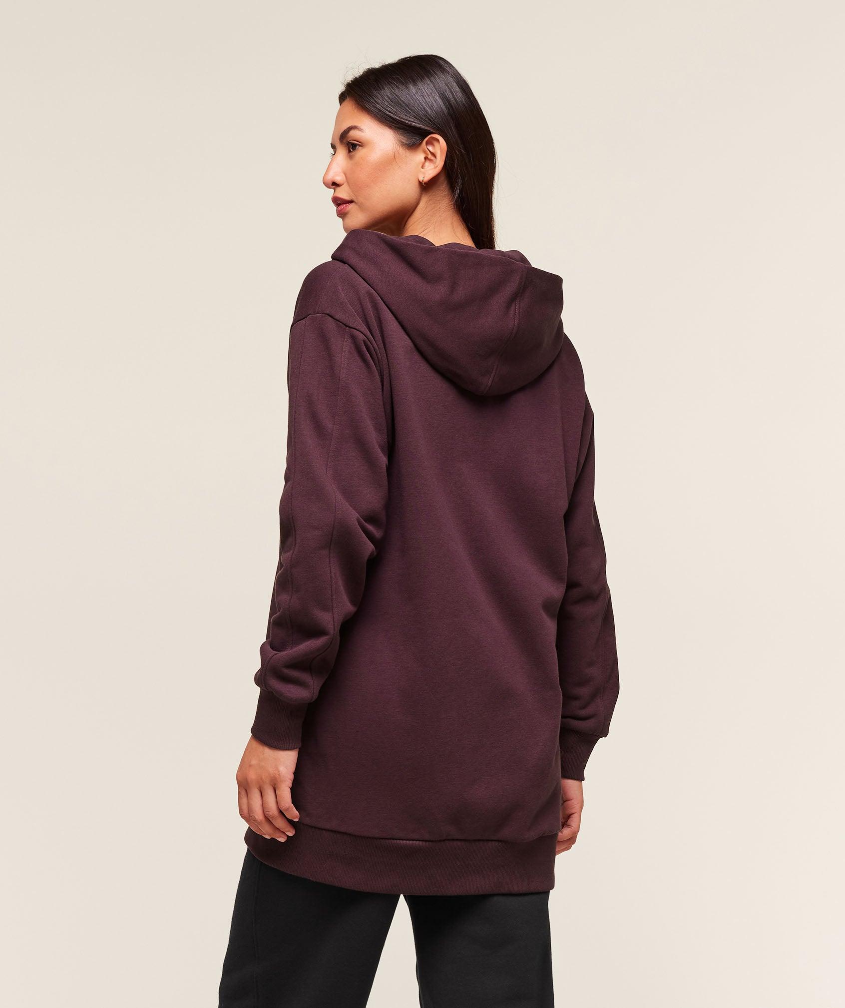 Gymshark Covered Longline Zip Up Hoodie - Cherry Purple Female Product Image