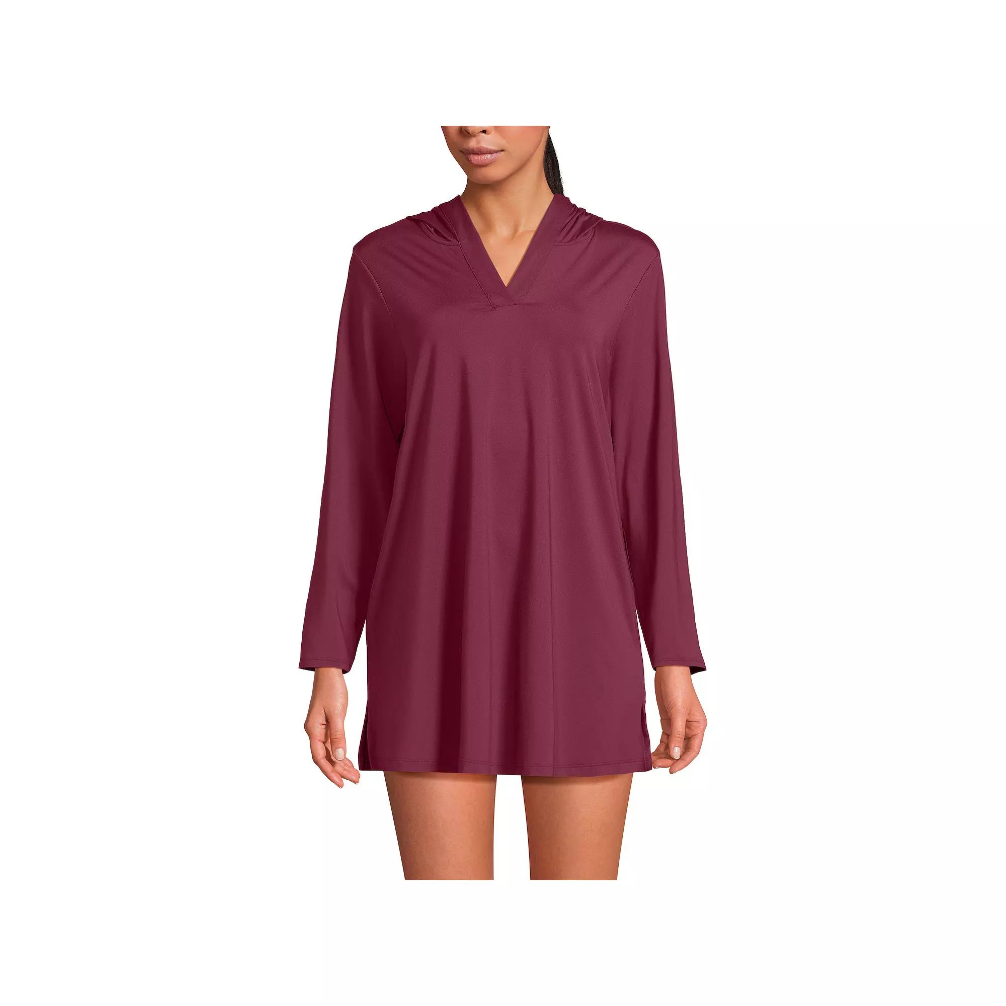 Women's Lands' End Hooded Mini Swim Cover-Up Dress UPF 50,  Product Image