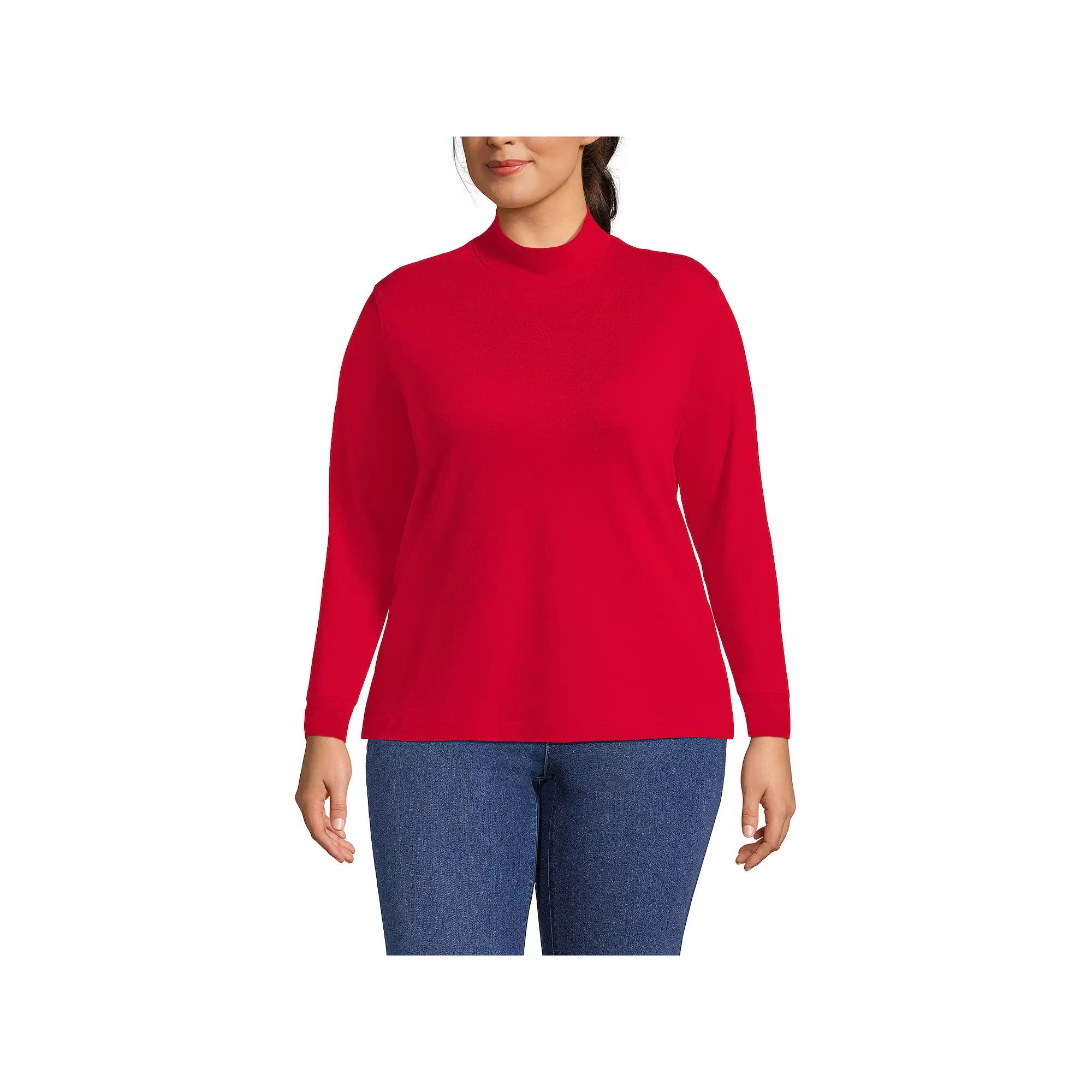 Plus Size Lands' End Relaxed Mockneck Top, Women's, Size: 3XL, Heritage Red Product Image